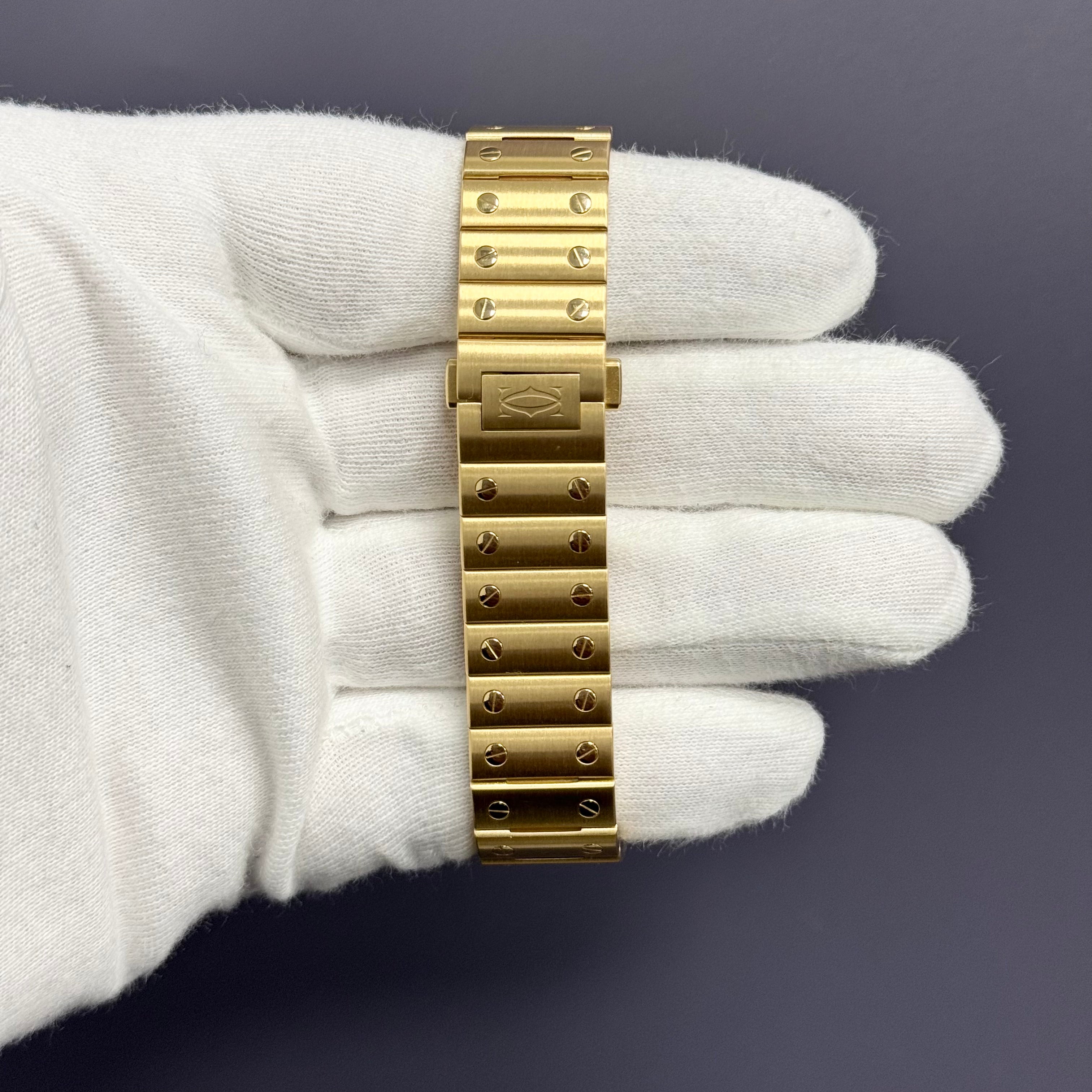 Cartier Santos 35mm Yellow Gold White Dial Watch Ref# WGSA0030 - Happy Jewelers Fine Jewelry Lifetime Warranty