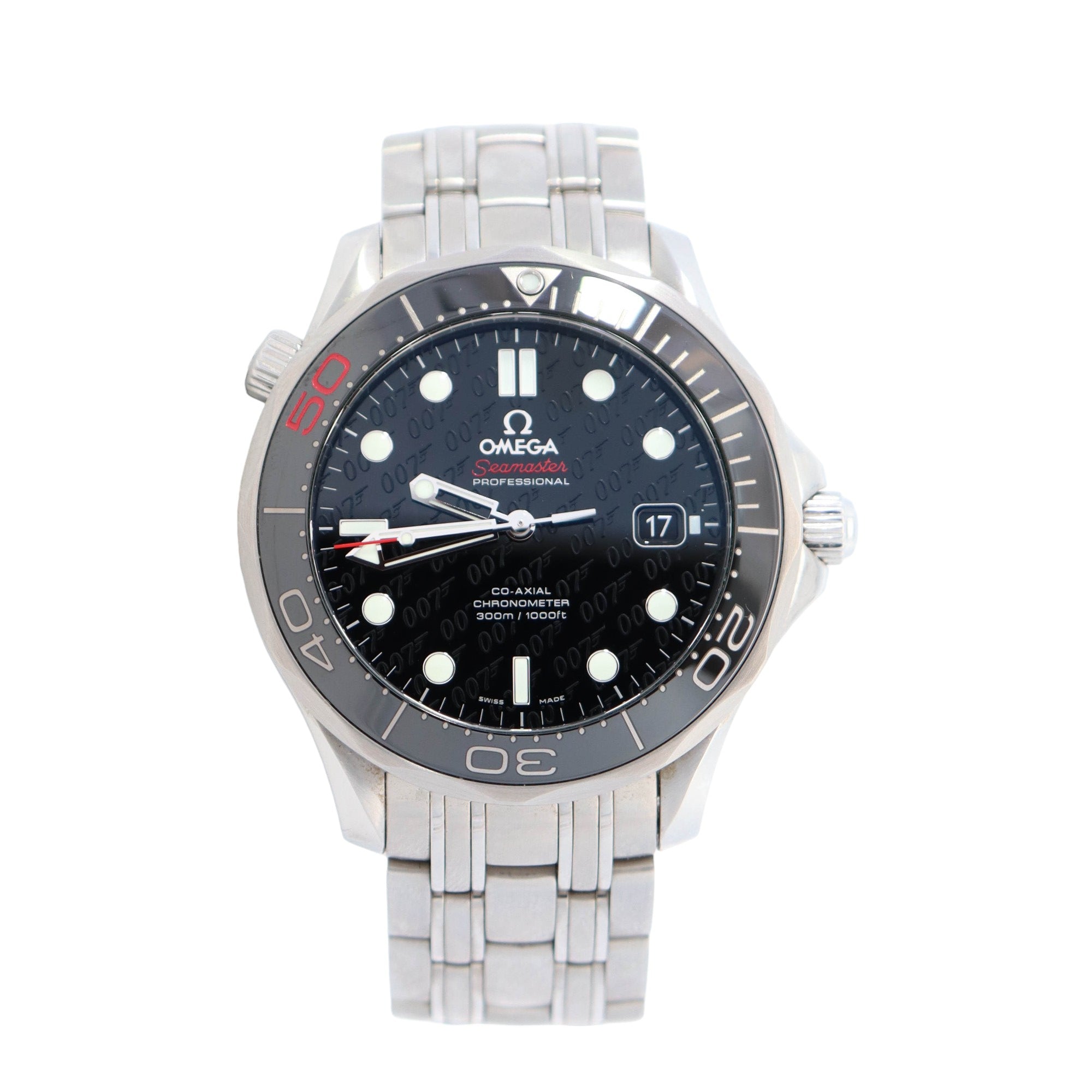 Omega Seamaster "007" 42mm Black Dial Watch Ref# 212.30.36.20.51.001 - Happy Jewelers Fine Jewelry Lifetime Warranty