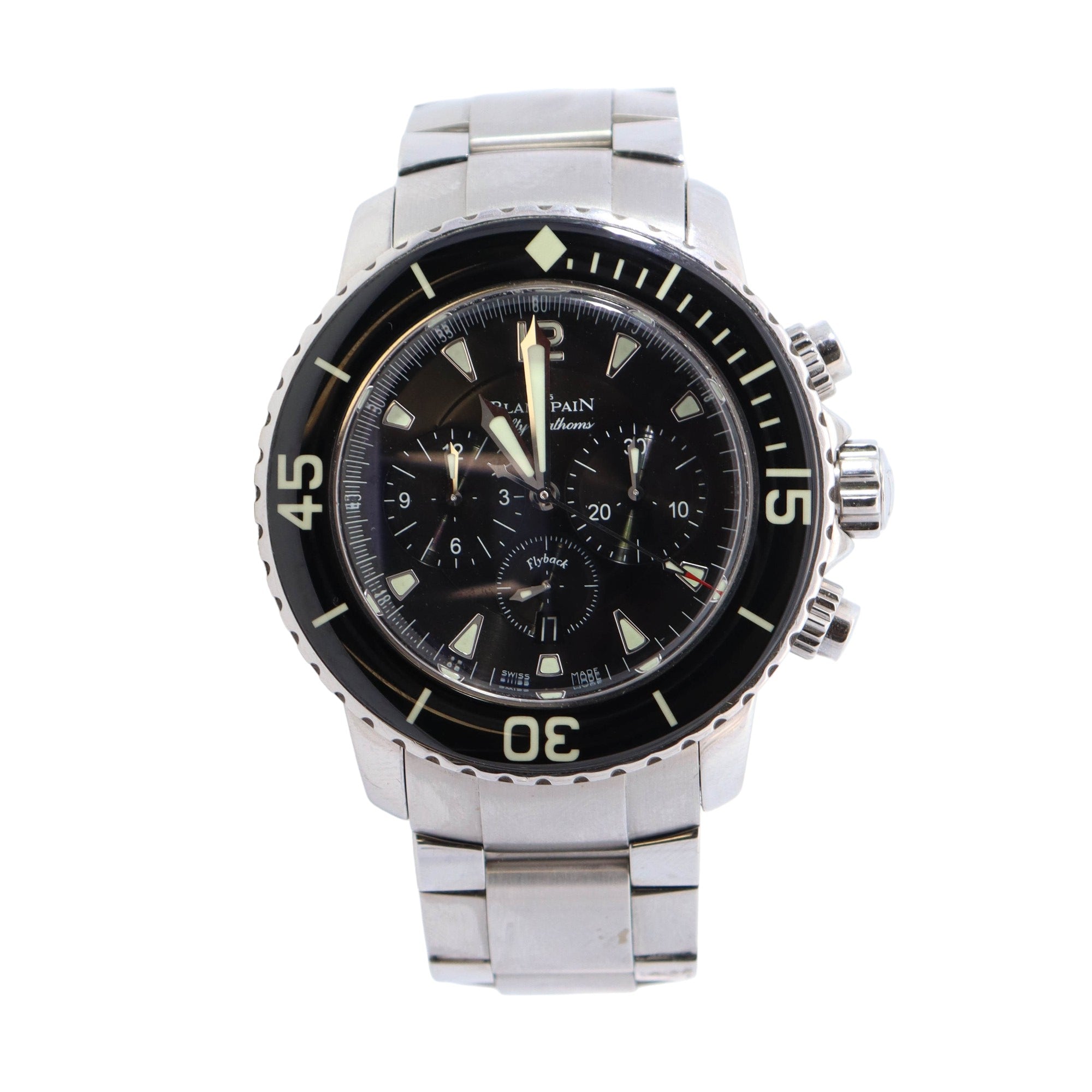 Blancpain Fifty Fathoms 45mm Black Dial Watch Ref# 5085F-1130-52 - Happy Jewelers Fine Jewelry Lifetime Warranty