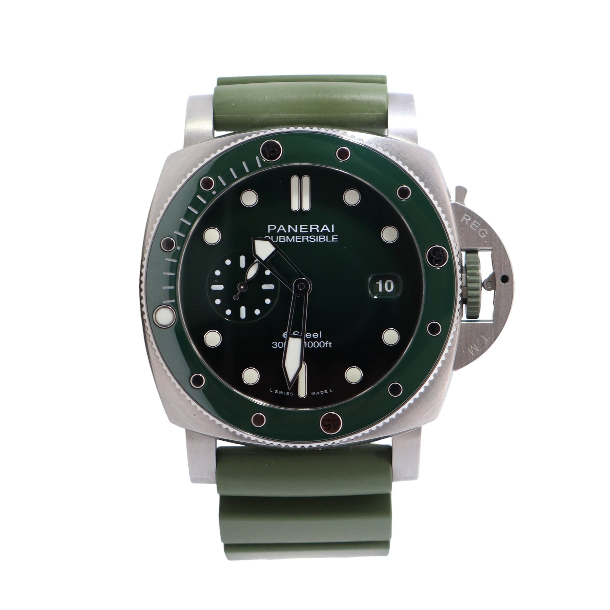Panerai Submersible 44mm Green Dial Watch Ref# PAM01287 - Happy Jewelers Fine Jewelry Lifetime Warranty