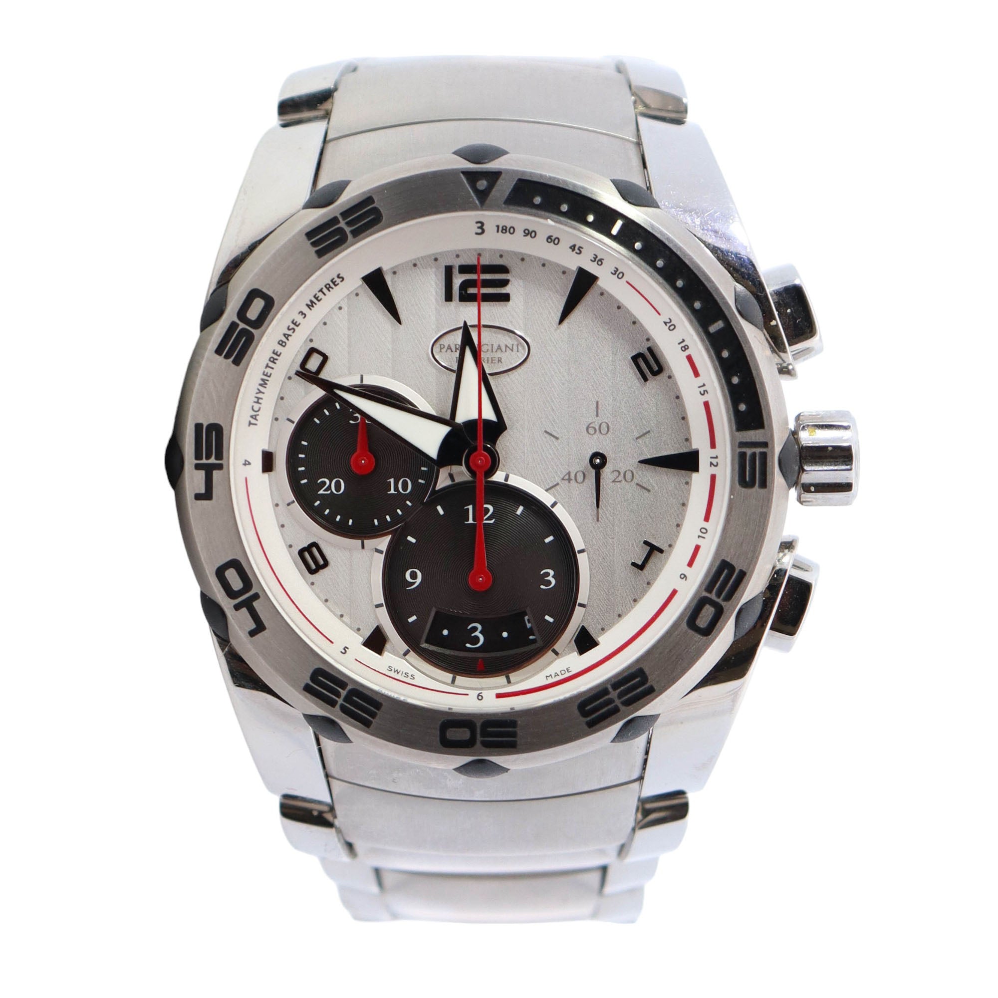 Parmigiani Fleurier Pershing 42mm White Dial Watch Ref# PFC528-0010100-B00102 - Happy Jewelers Fine Jewelry Lifetime Warranty