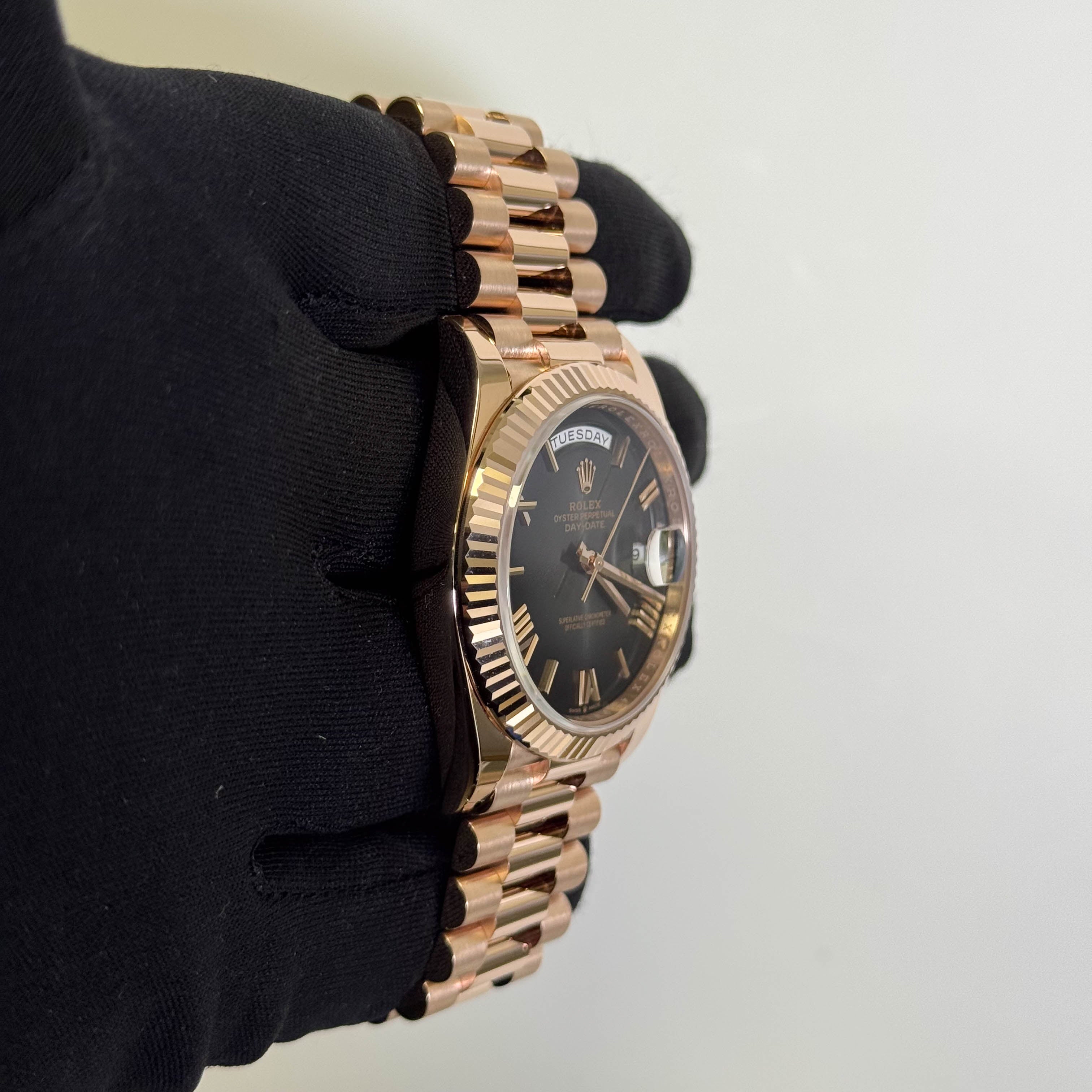 Rolex Day-Date 40mm Black Ombre Dial Watch Ref# 228235