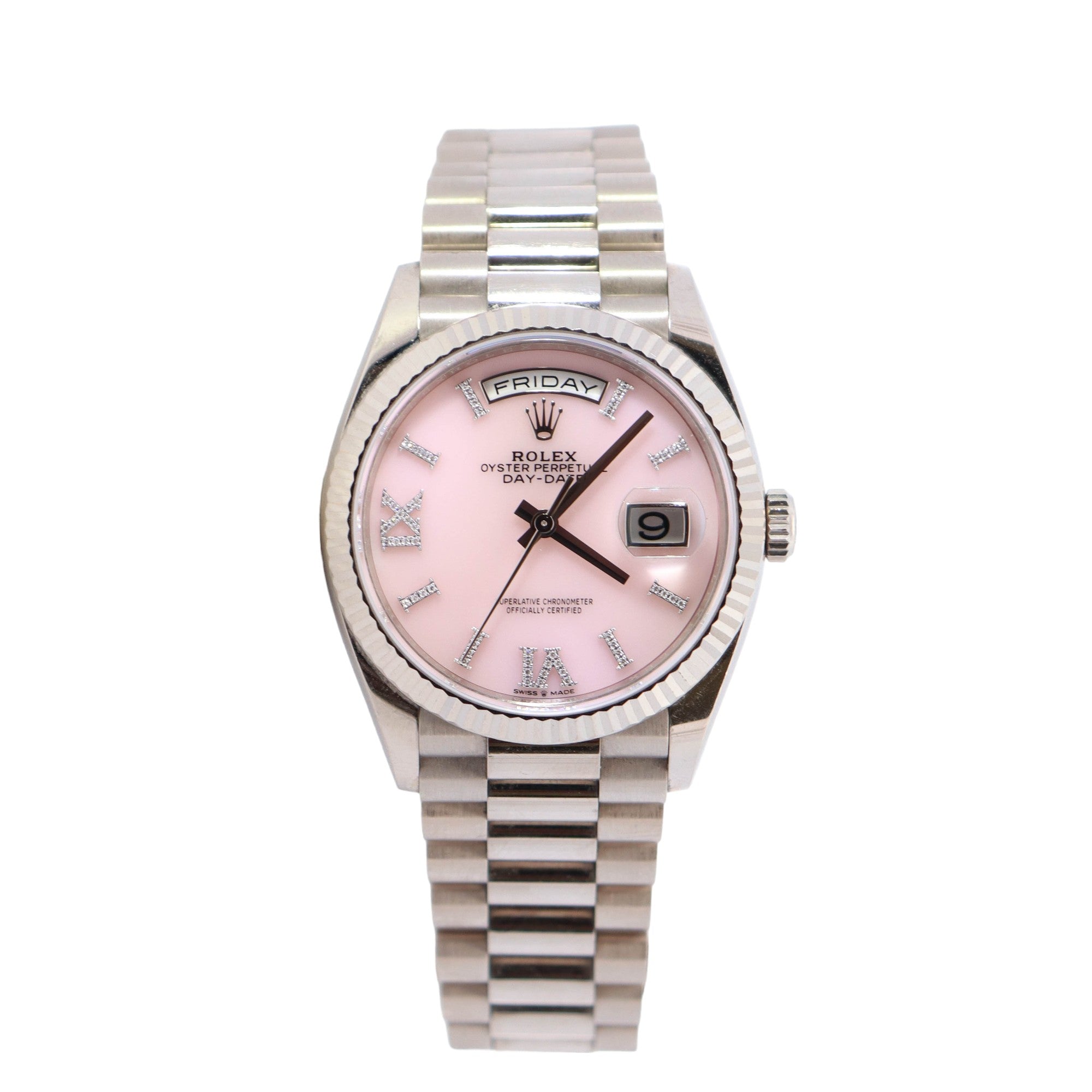 Rolex Day Date 36mm Factory Pink Dial Watch Ref# 128239 - Happy Jewelers Fine Jewelry Lifetime Warranty