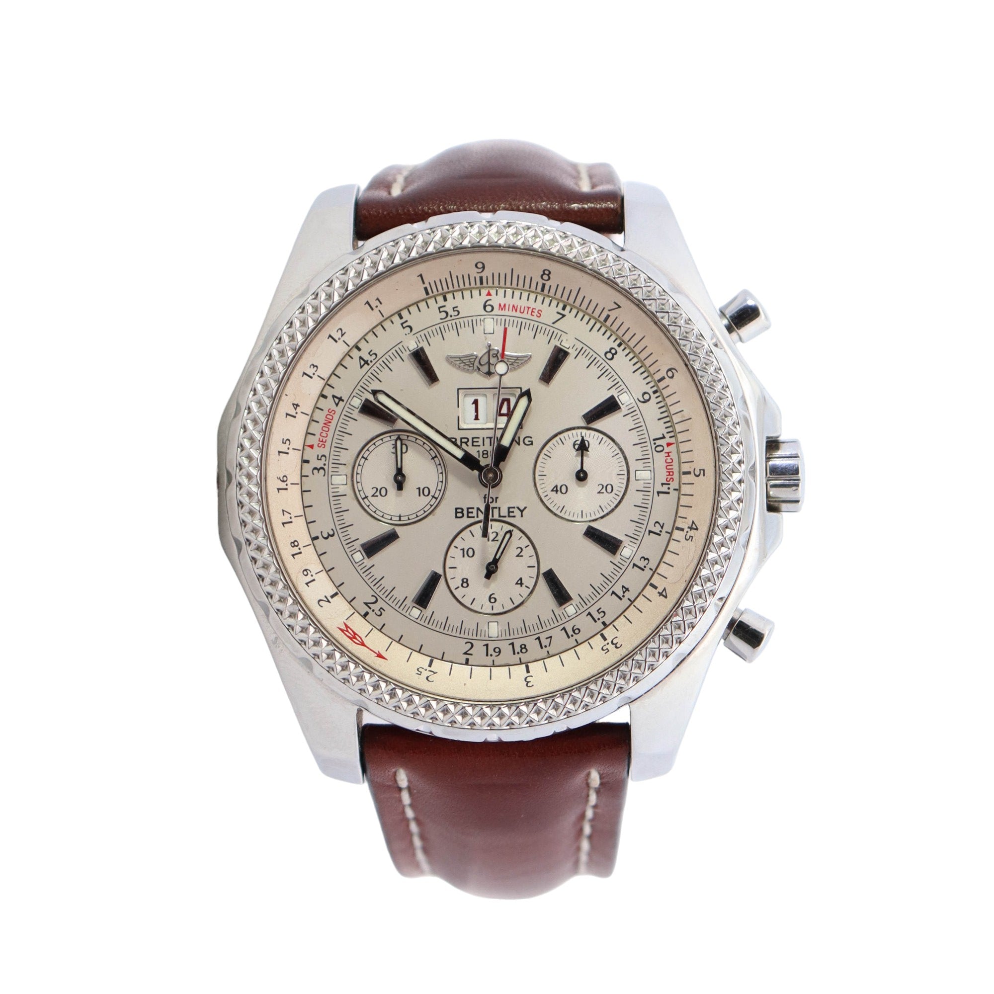 Breitling Bentley 48mm White Dial Watch Ref# A4436212 - Happy Jewelers Fine Jewelry Lifetime Warranty