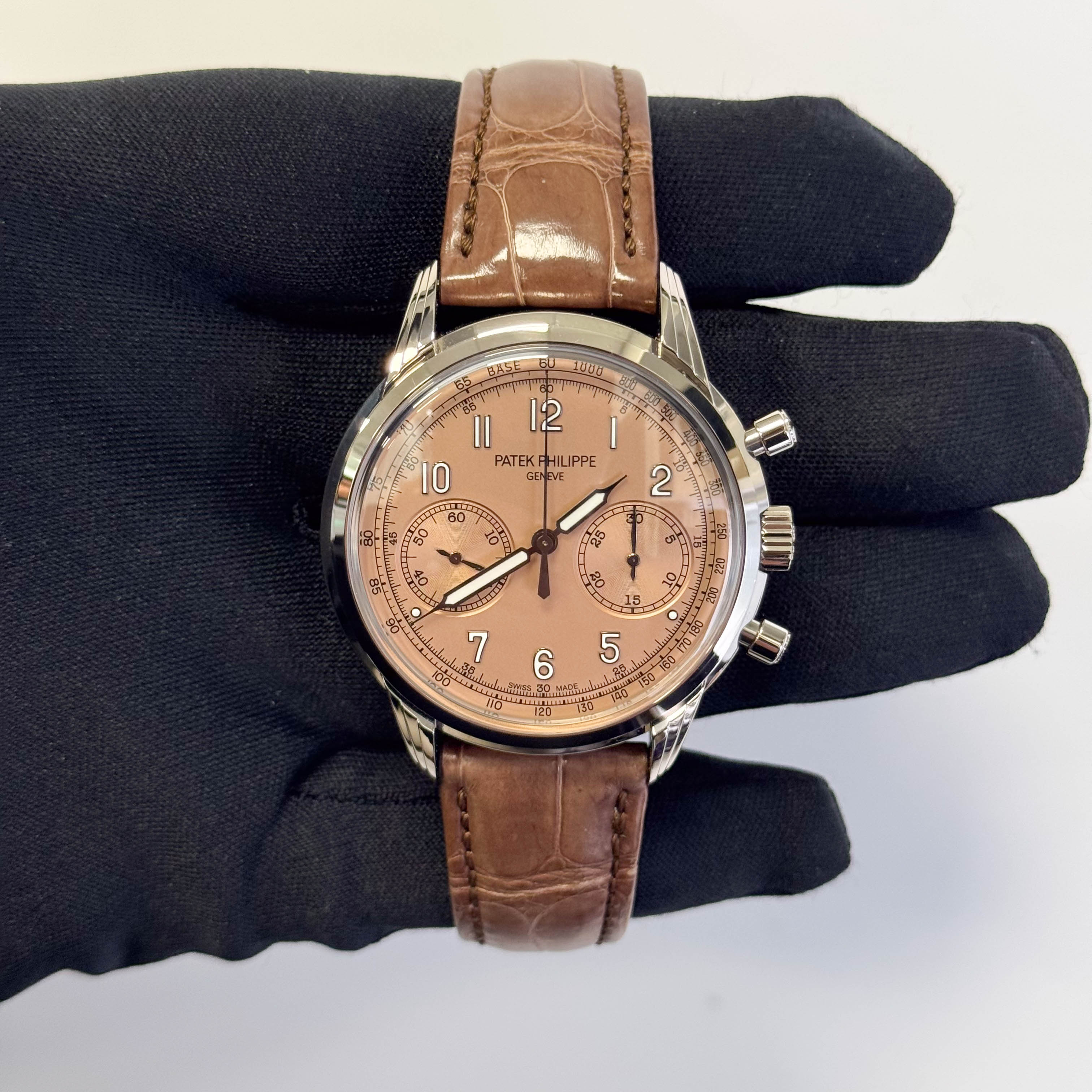 Patek Philippe Complications 41mm Salmon Dial Watch Ref# 5172G-001 - Happy Jewelers Fine Jewelry Lifetime Warranty