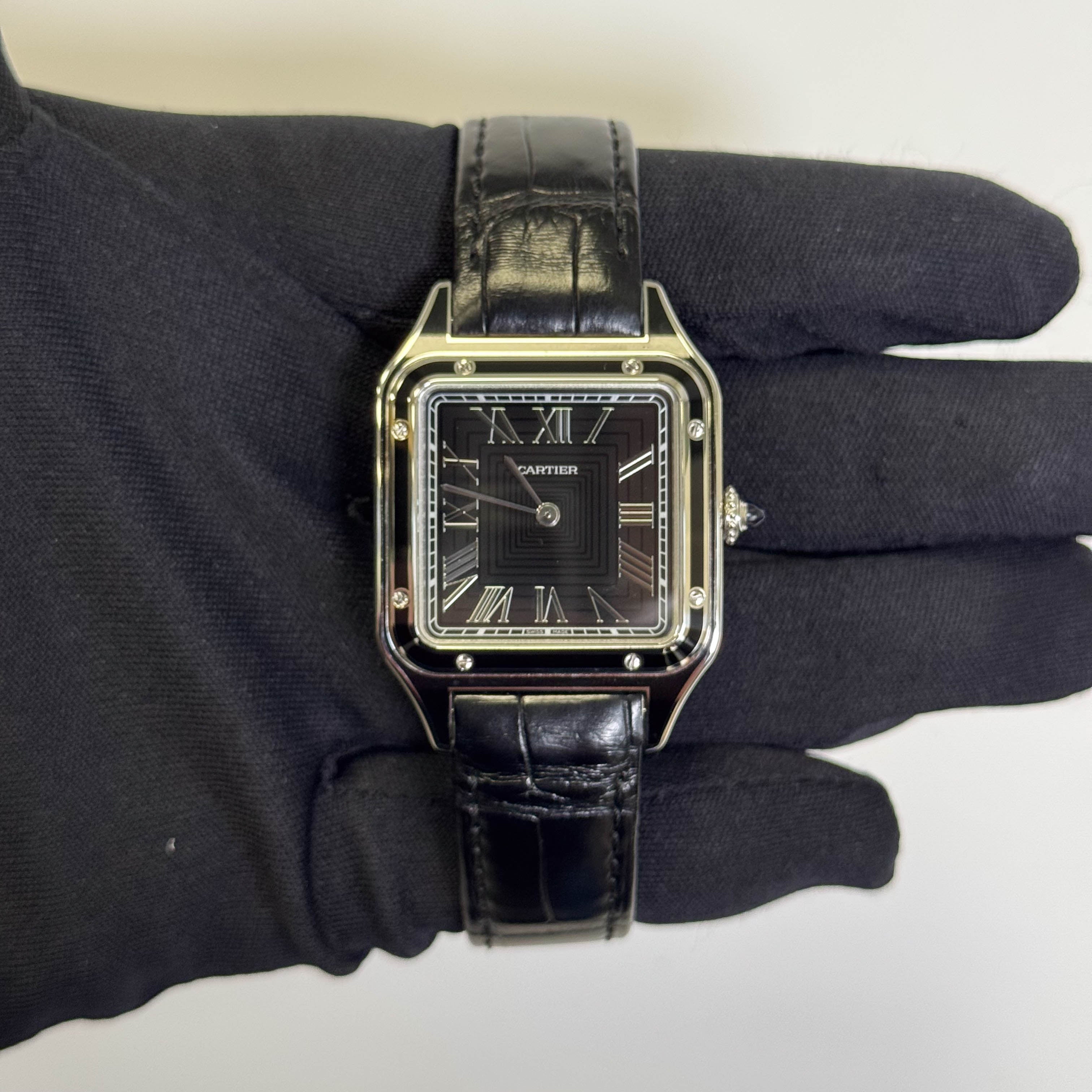 Cartier Santos Dumont Tank 31.5mm Black Dial Watch Ref# WSSA0046