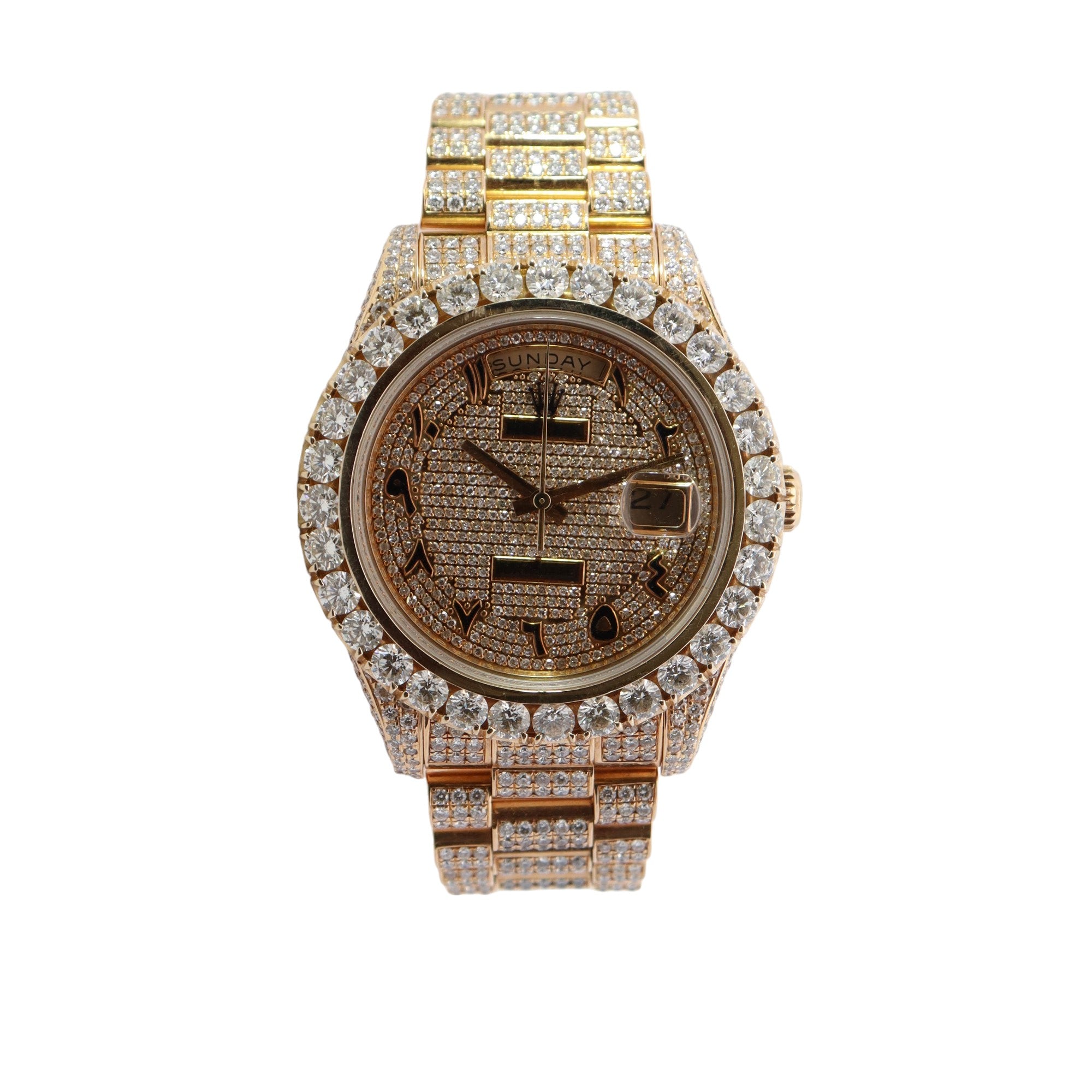 Rolex Day Date 41mm Custom Iced Out Pave Dial Watch Ref# 218238 - Happy Jewelers Fine Jewelry Lifetime Warranty