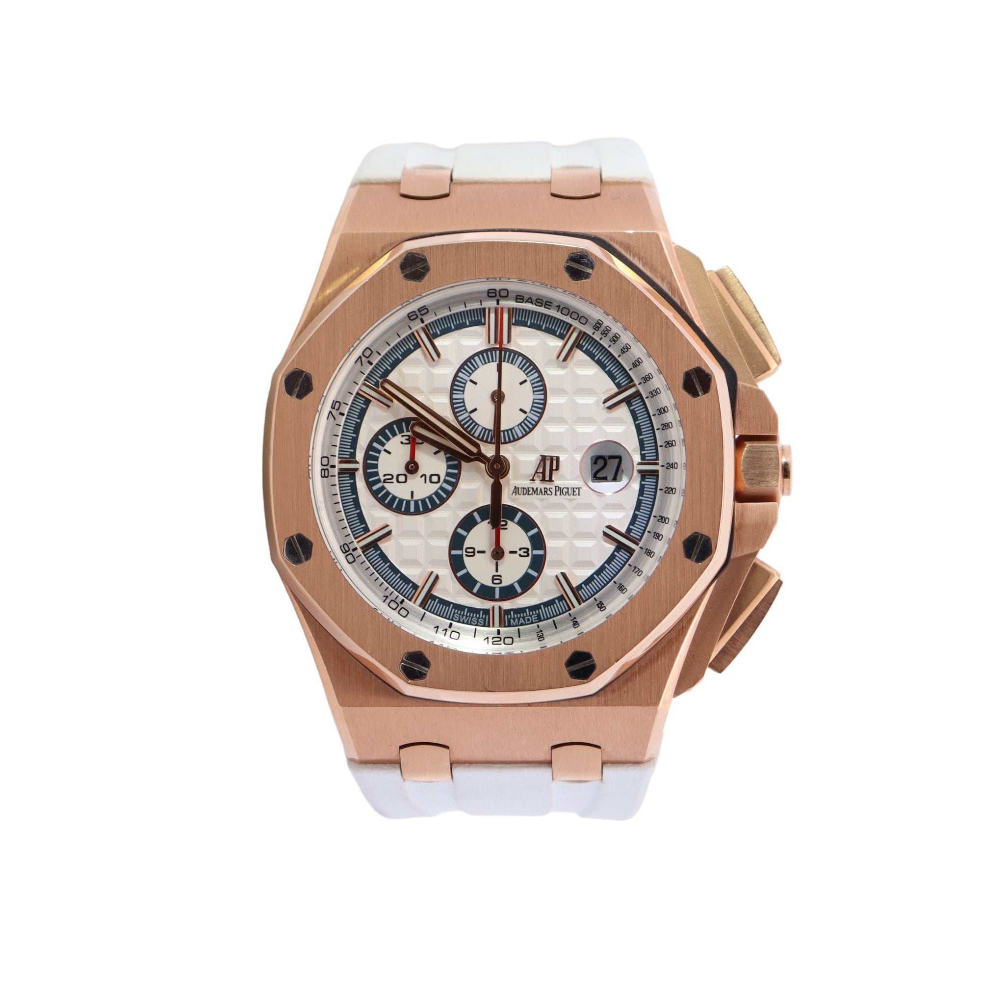 Audemars Piguet Royal Oak Offshore 44mm White Dial Watch Ref# 24608OR.OO.A010CA.01 - Happy Jewelers Fine Jewelry Lifetime Warranty