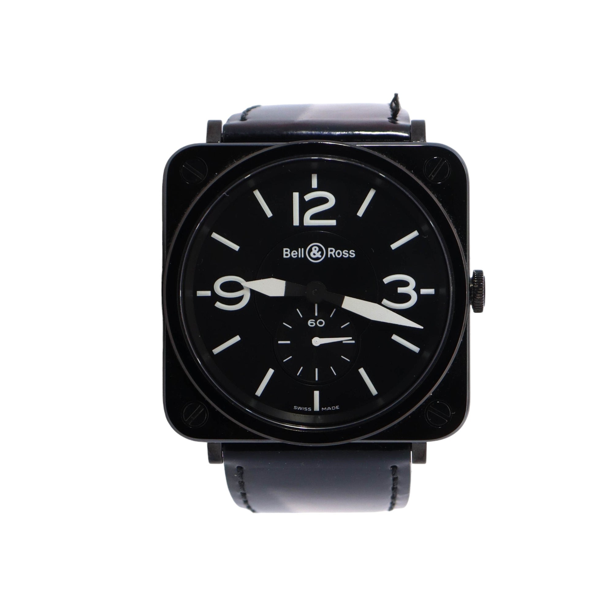 Bell & Ross BR-S Quartz 39mm Black Dial Watch Ref# BRS BLK BKPAT - Happy Jewelers Fine Jewelry Lifetime Warranty