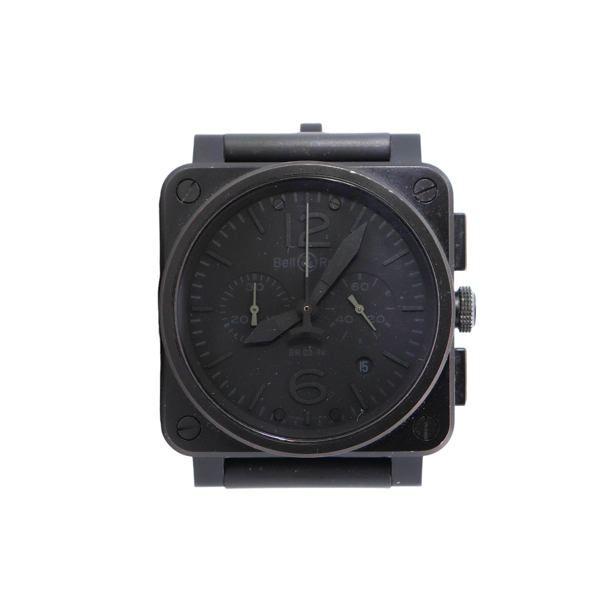 Bell & Ross BR 03-94 Phantom 42mm Black Dial Watch Ref# BR 03-94 - Happy Jewelers Fine Jewelry Lifetime Warranty