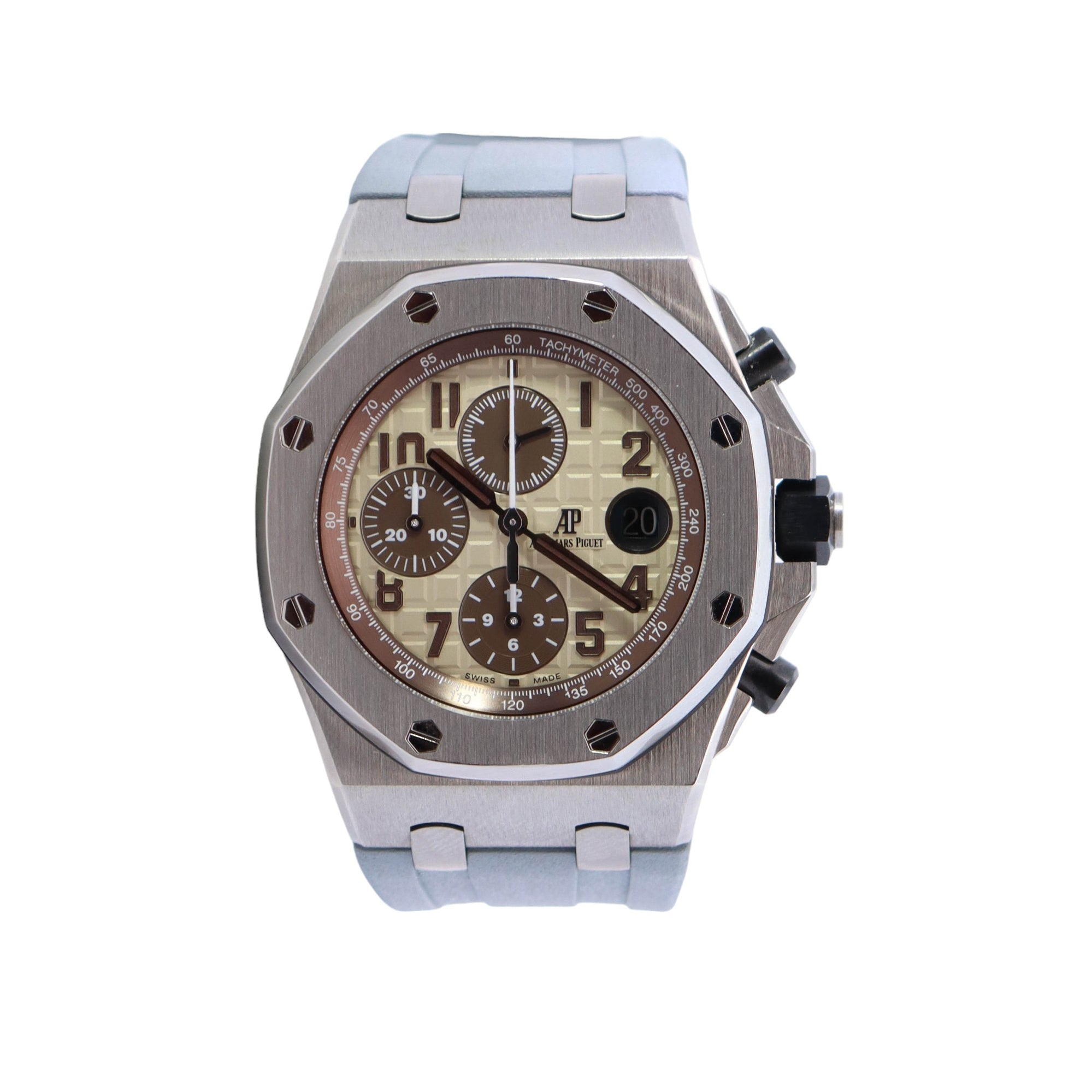 Audemars Piguet Royal Oak 42mm Beige Dial Watch Ref# 26470ST.00.A801CR.01 - Happy Jewelers Fine Jewelry Lifetime Warranty