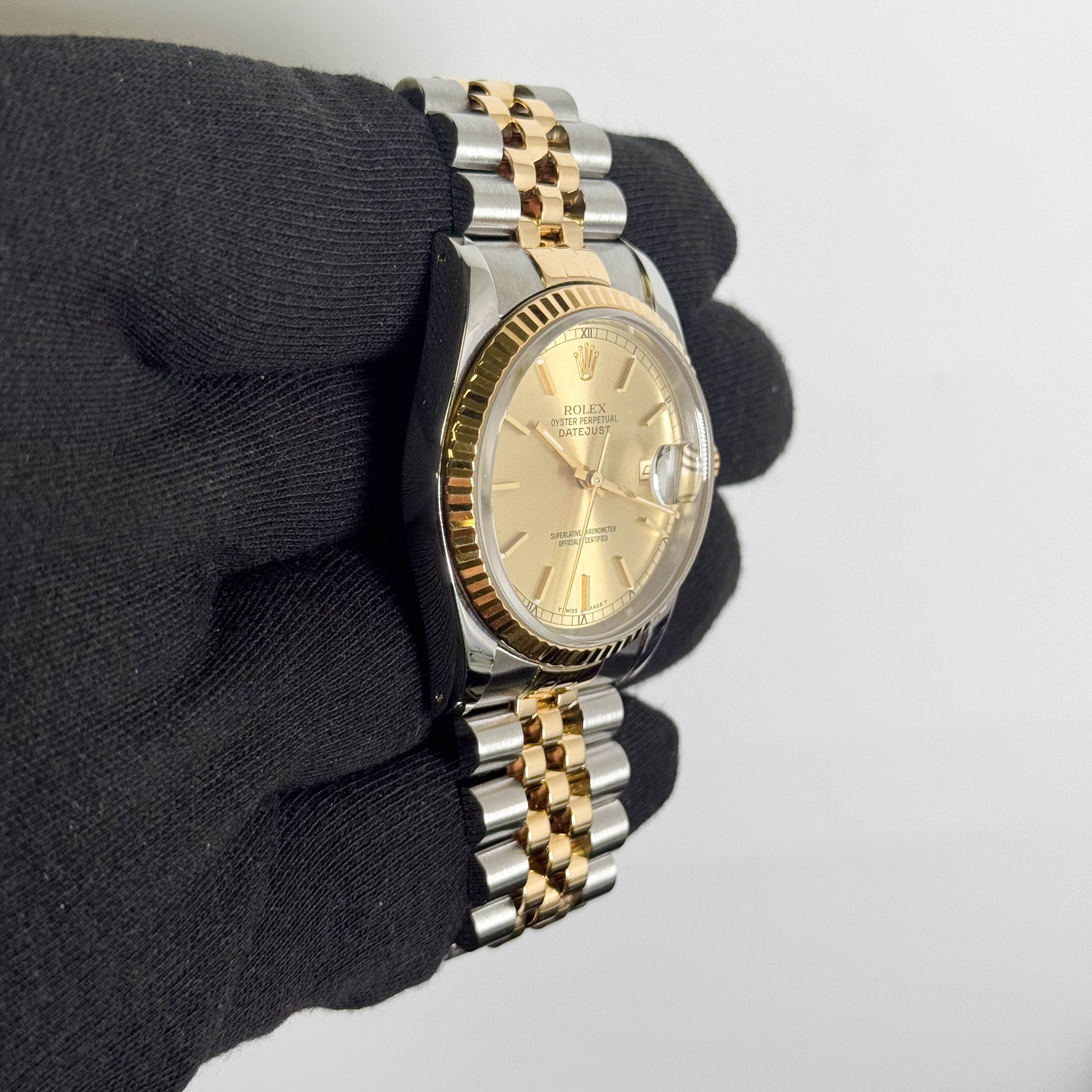 Rolex Datejust 36mm Champagne Dial Watch Ref# 16233