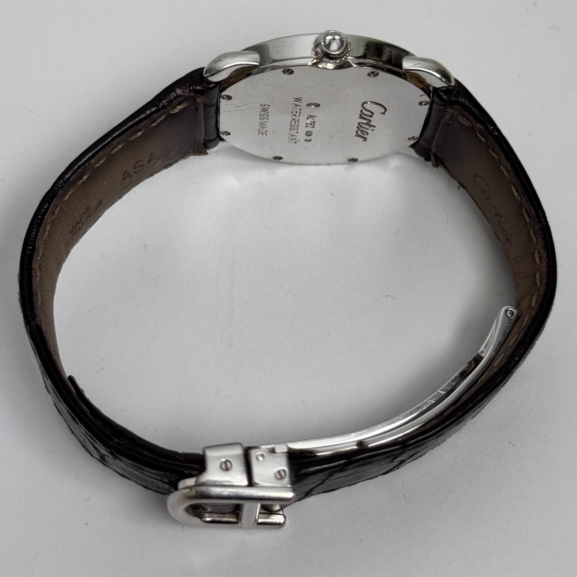 Cartier Ronde Louis 28mm 18K White Gold Cream Roman Dial Watch Ref# WR000251