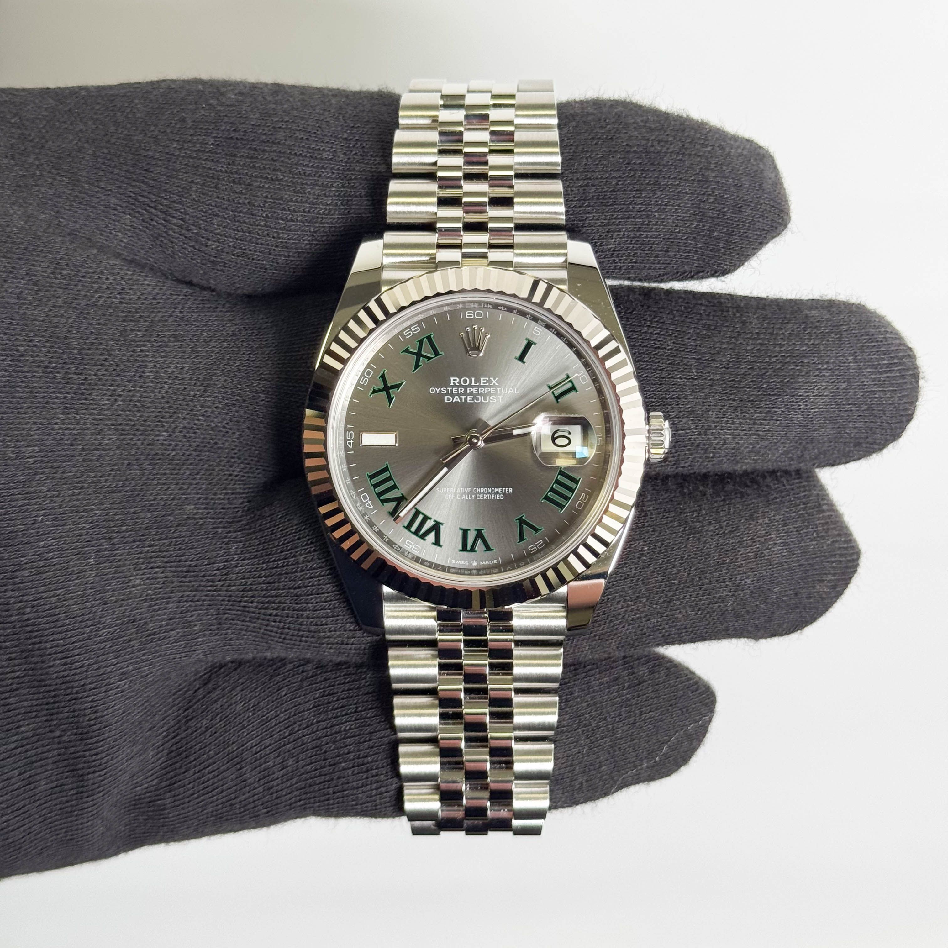 Rolex Datejust 41mm Wimbledon Dial Watch Ref# 126334 - Happy Jewelers Fine Jewelry Lifetime Warranty
