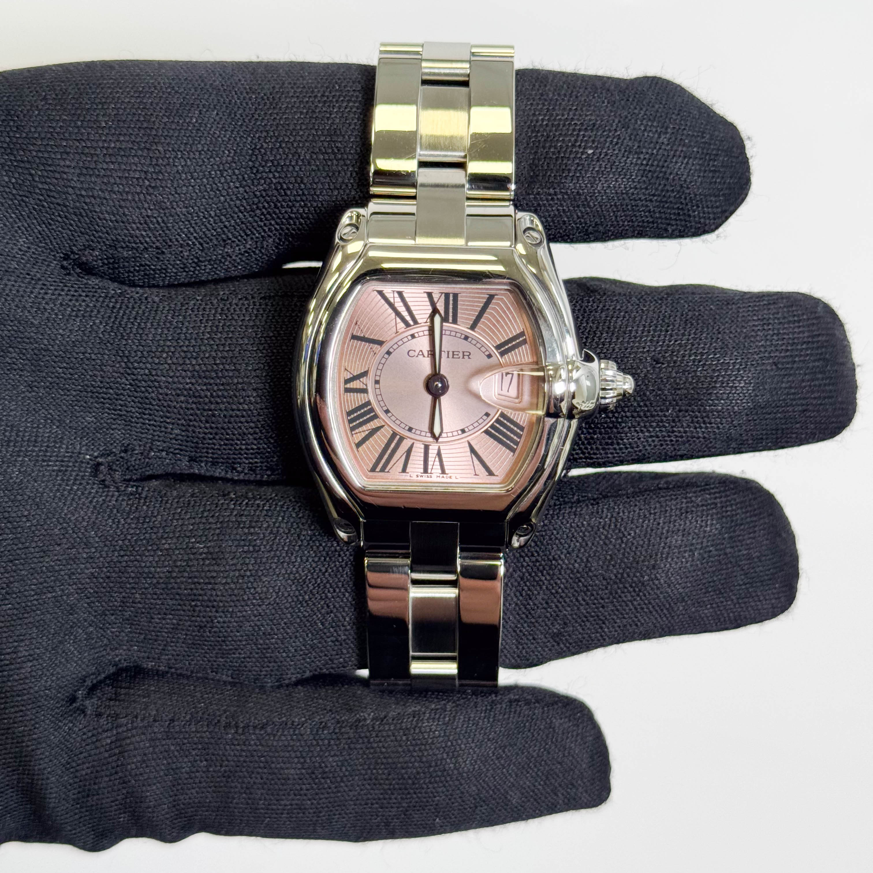 Cartier Roadster 36x30mm Pink Dial Watch Ref# W62017V3 - Happy Jewelers Fine Jewelry Lifetime Warranty