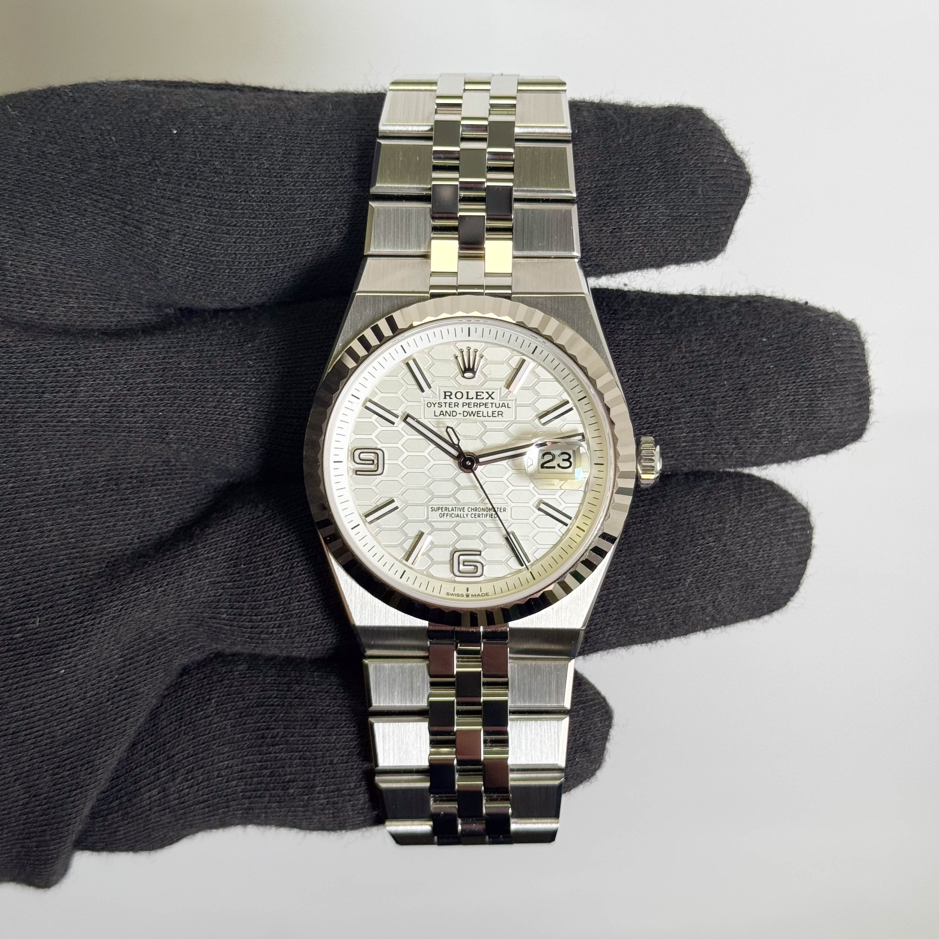 Rolex Land-Dweller 40mm White Dial Watch Ref # 127334v