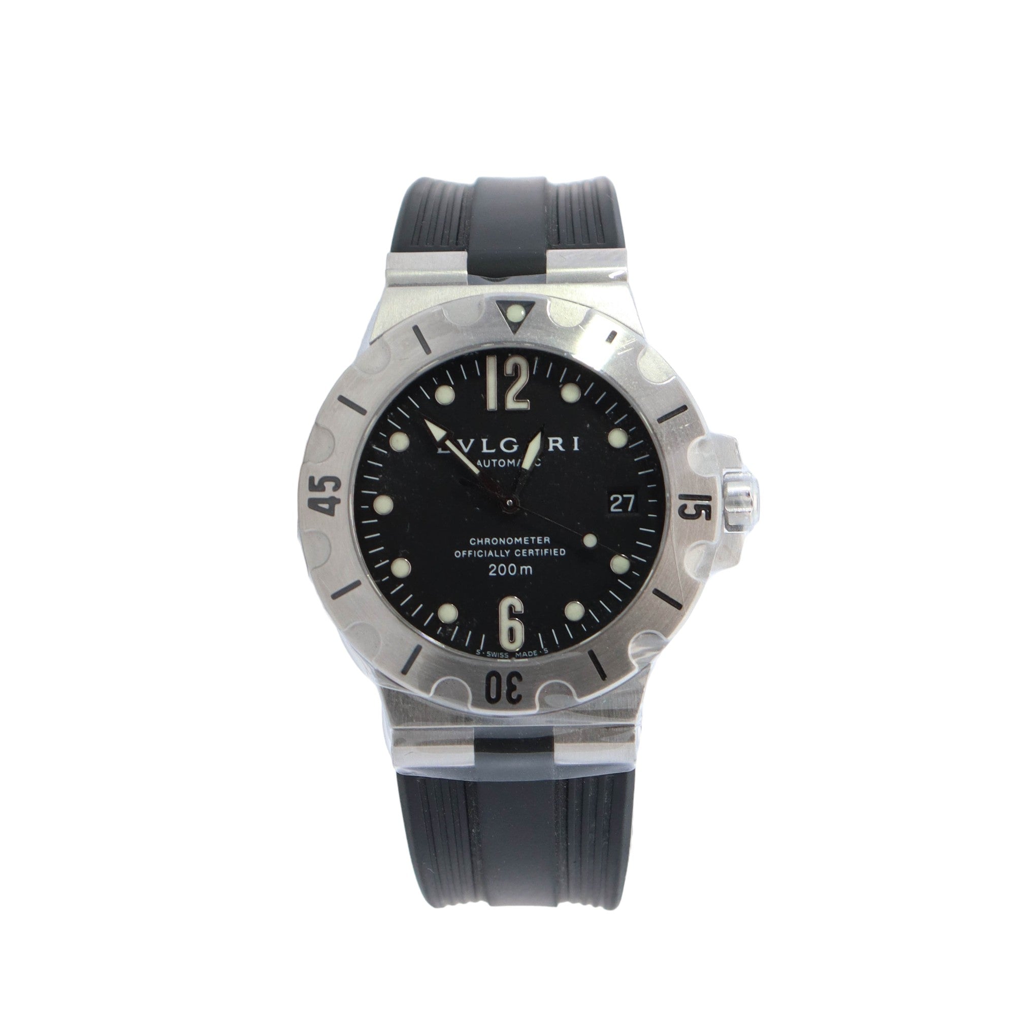 Bvlgari Scuba 38mm Black Dial Watch Ref# SD38S - Happy Jewelers Fine Jewelry Lifetime Warranty