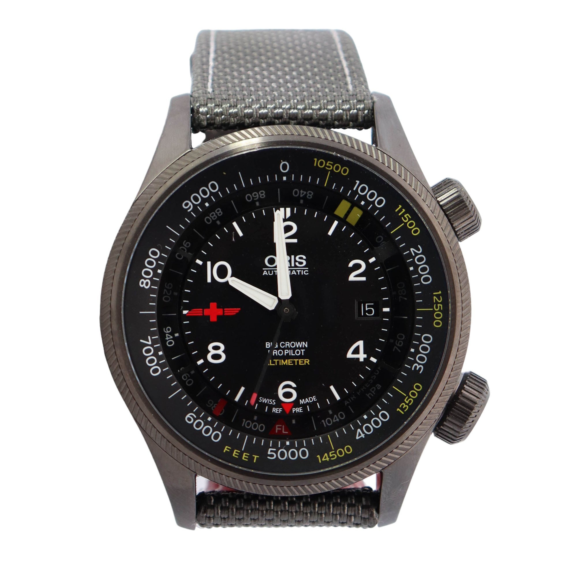 Oris Big Crown 47mm Black Dial Watch Ref# 01 733 7705 4243-SET 23 16GFC - Happy Jewelers Fine Jewelry Lifetime Warranty