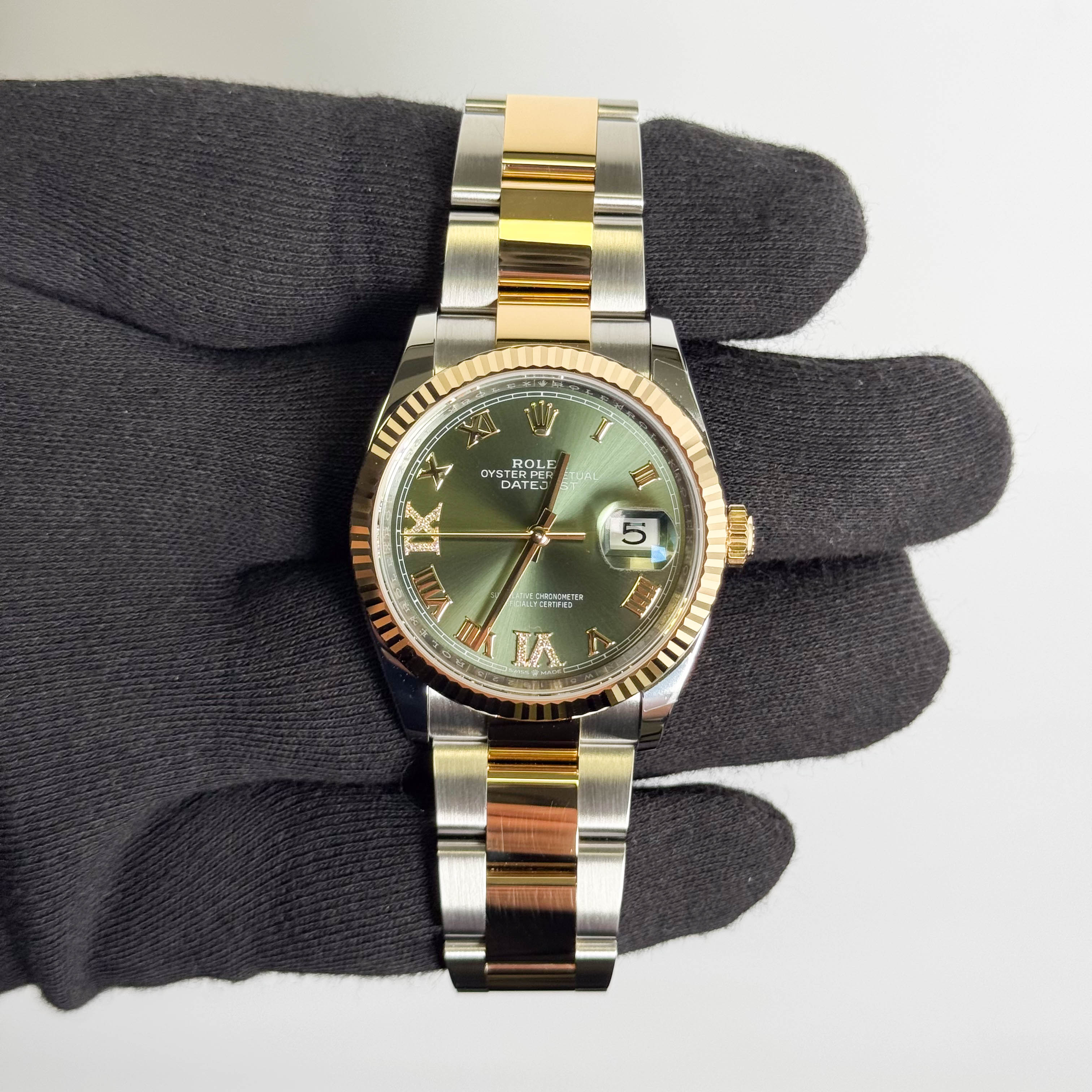 Rolex Datejust 36mm Olive Green Dial Watch Ref# 126233 - Happy Jewelers Fine Jewelry Lifetime Warranty