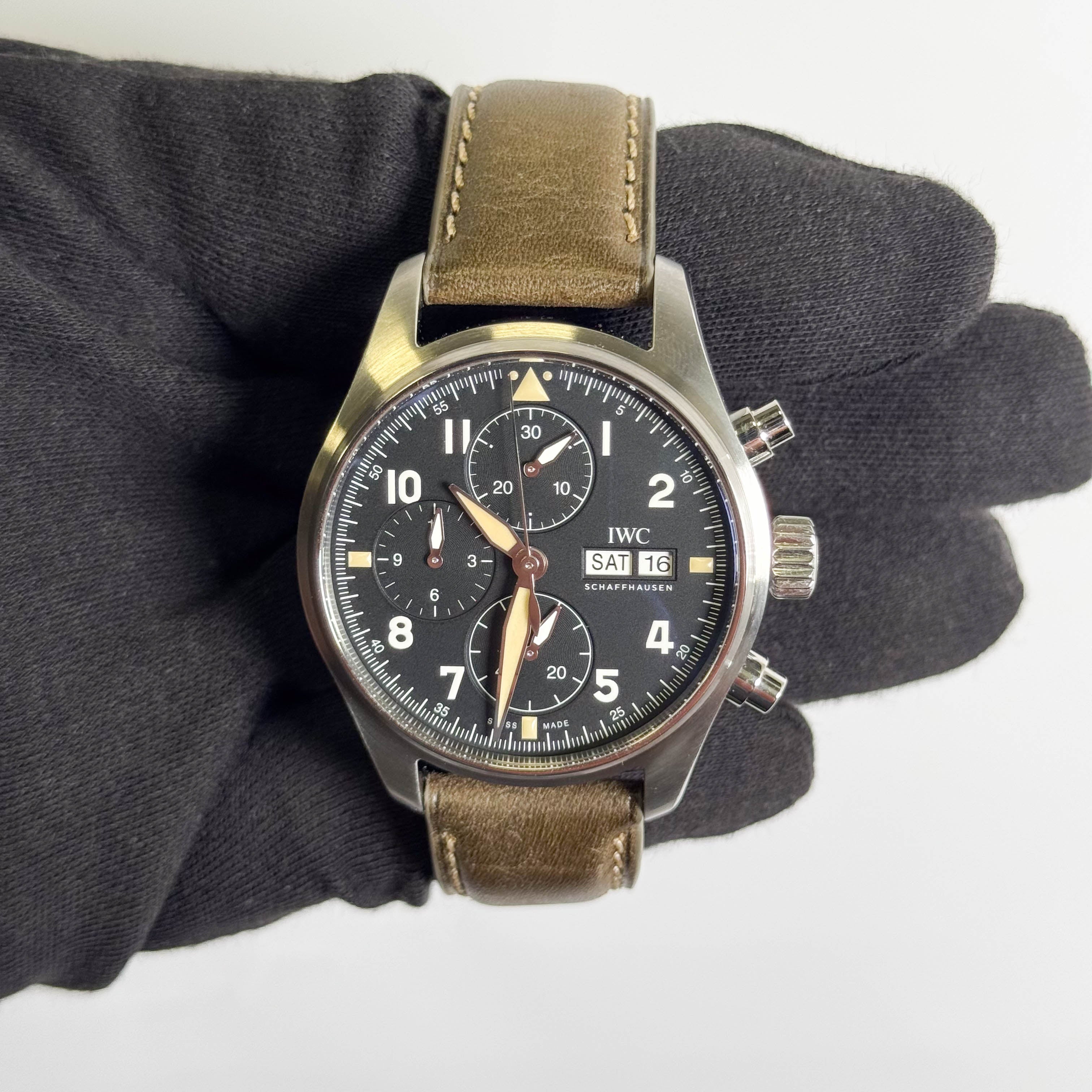 IWC Pilot Spitfire 41mm Black Dial Watch Ref# IW387901
