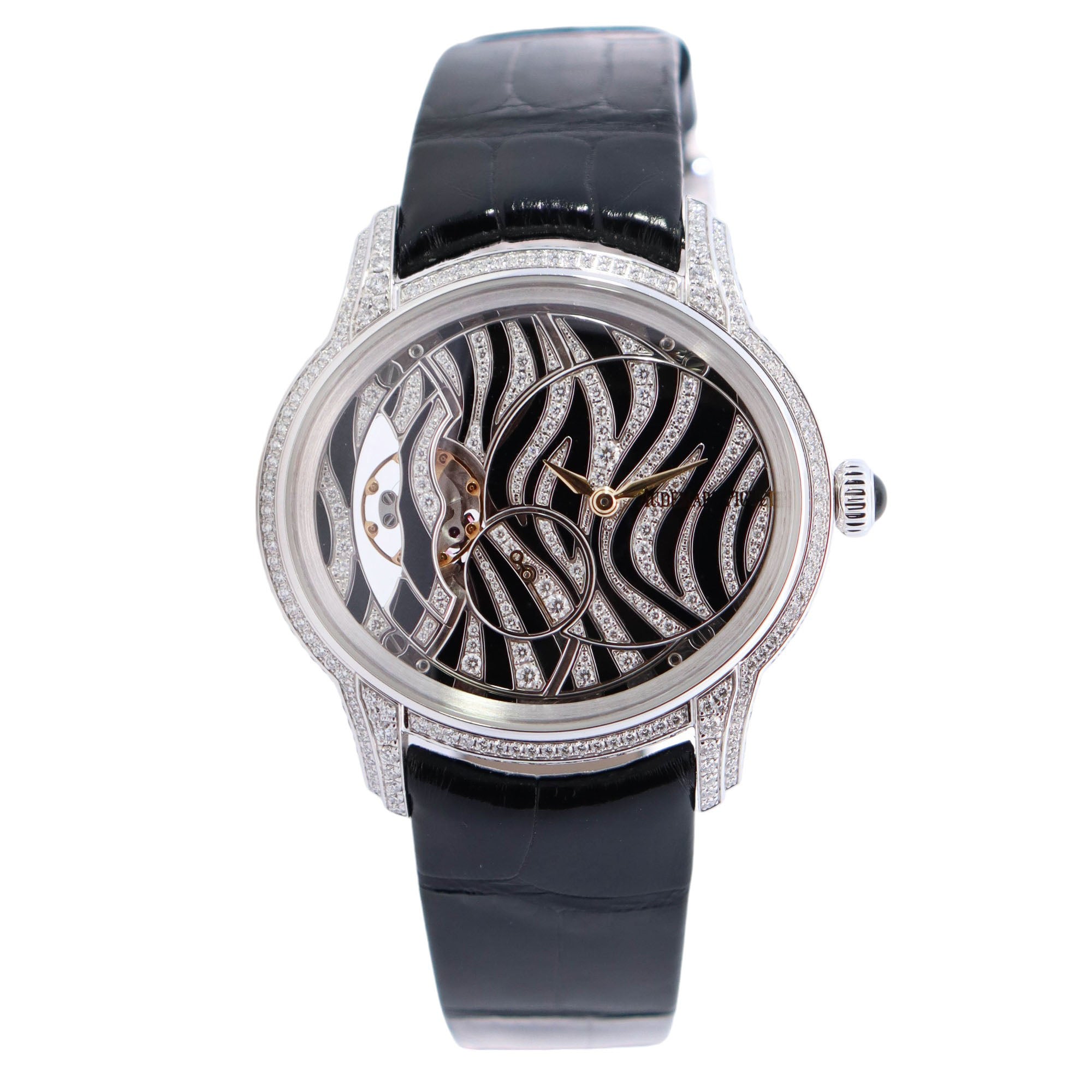 Audemars Piguet Millenary 39.5mm Skeleton Dial Ref# 77249BC.ZZ.A102CR.01 - Happy Jewelers Fine Jewelry Lifetime Warranty