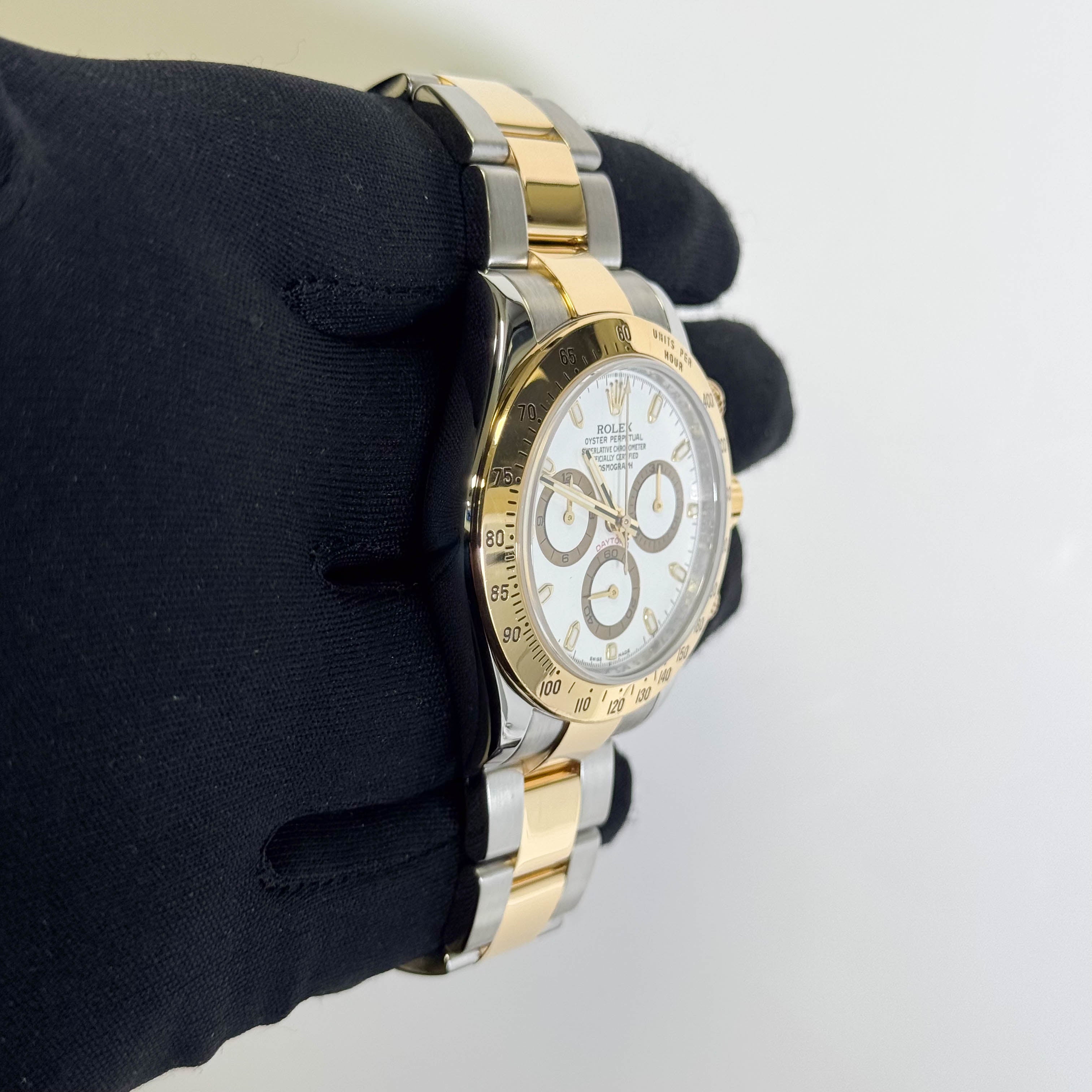 Rolex Daytona 40mm White Chronograph Stick Dial Watch Ref# 116523 - Happy Jewelers Fine Jewelry Lifetime Warranty