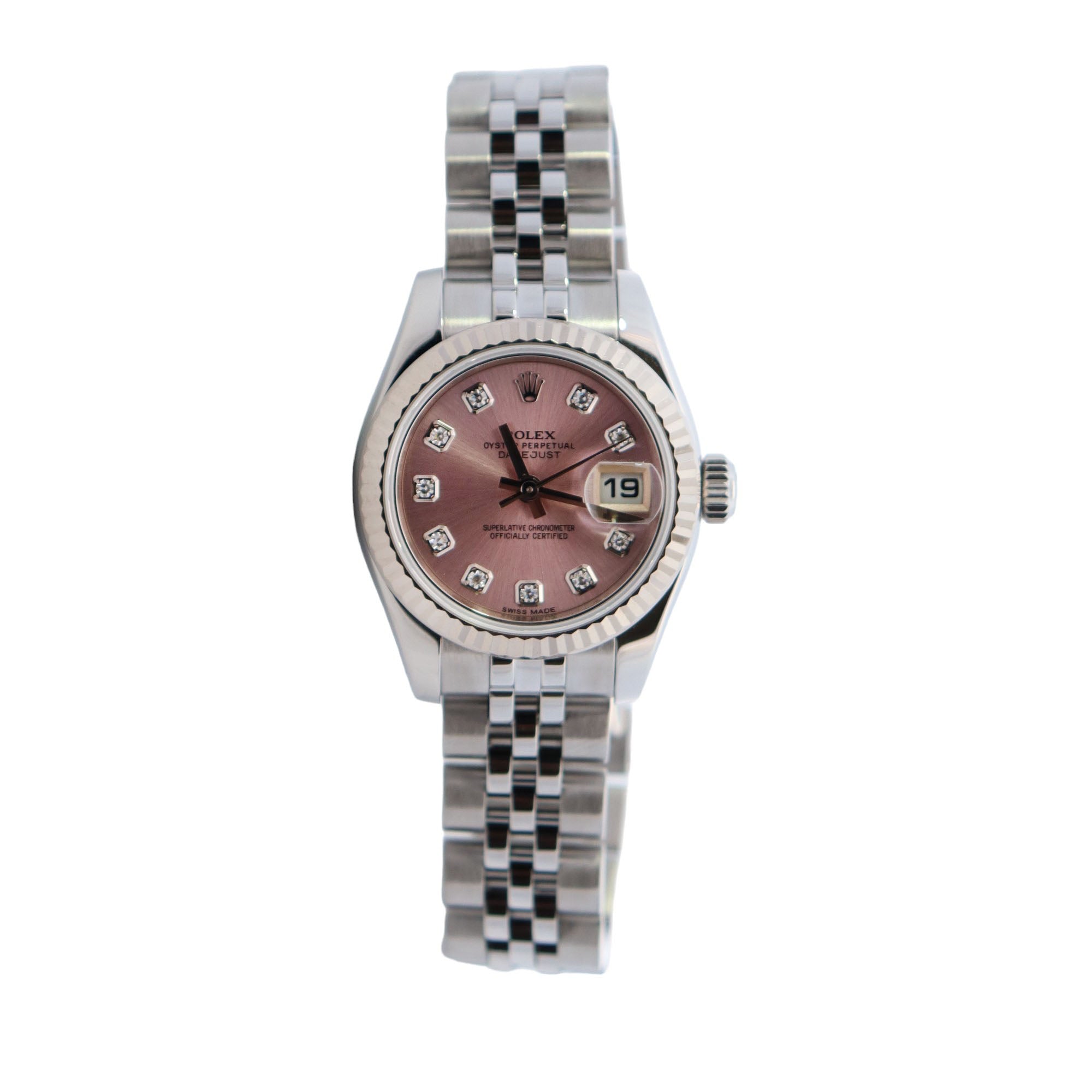 Rolex Datejust 26mm Pink Dial Watch Ref# 179174 - Happy Jewelers Fine Jewelry Lifetime Warranty