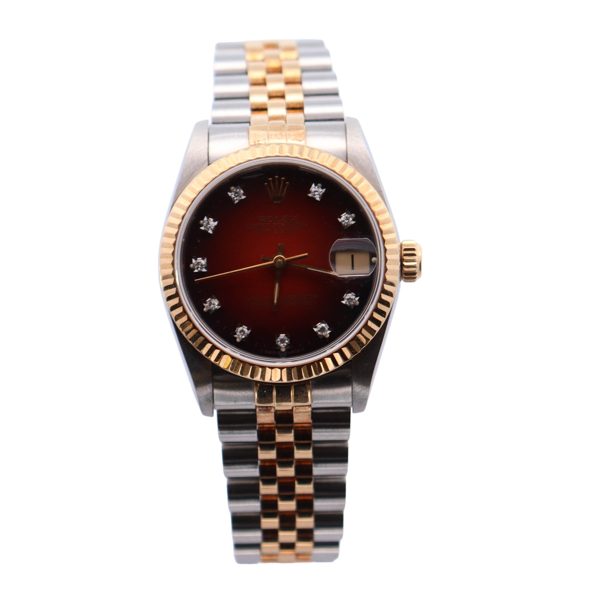 Rolex Datejust 31mm Red Dial Watch Ref# 68273 - Happy Jewelers Fine Jewelry Lifetime Warranty