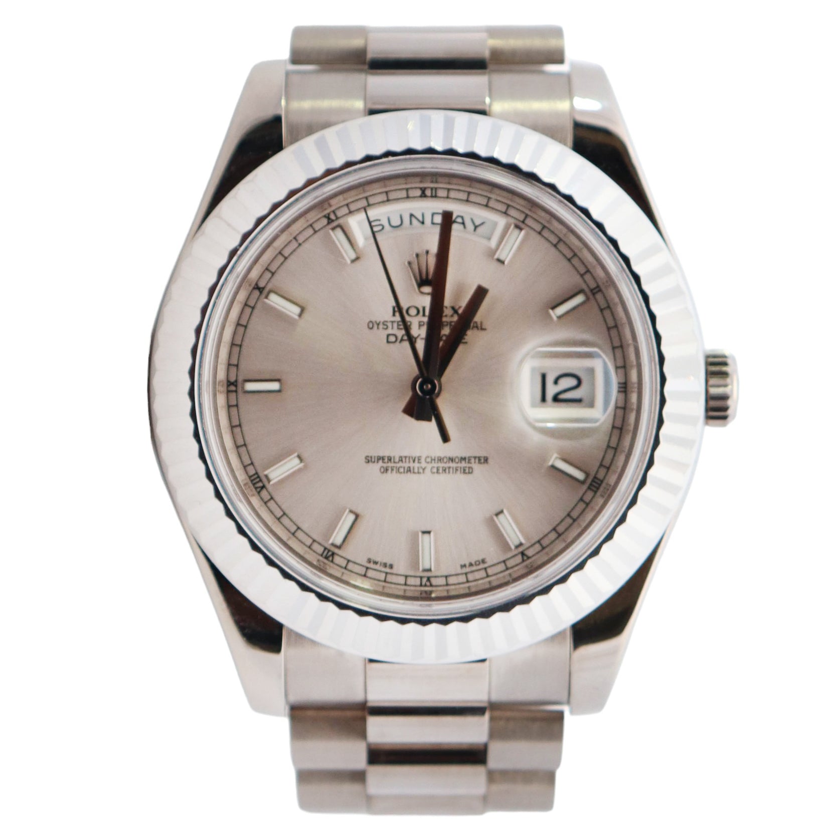 Rolex Day-Date 41mm Silver Dial Watch Ref# 218239 - Happy Jewelers Fine Jewelry Lifetime Warranty