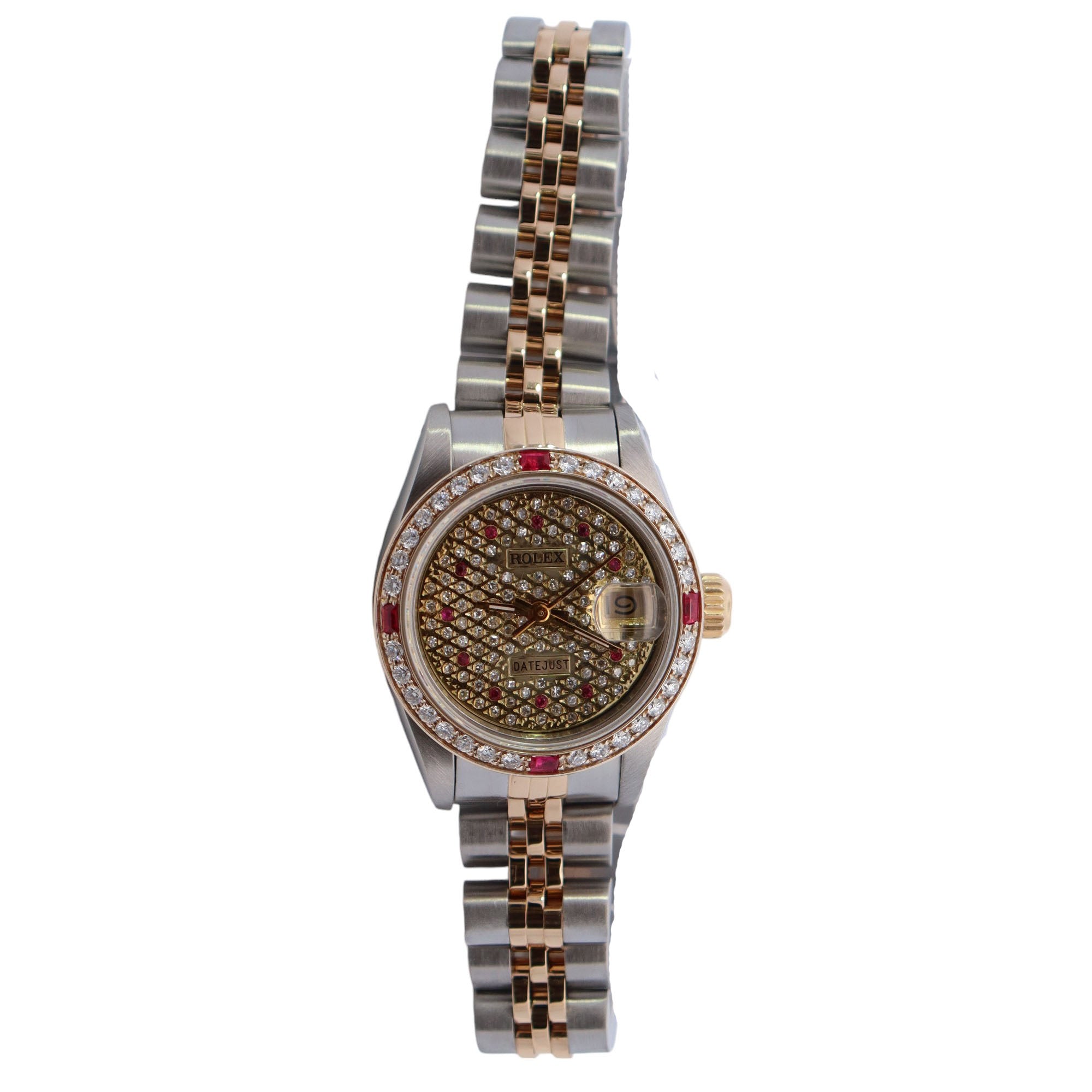 Rolex Datejust 26mm Pave Dial Watch Ref# 69173 – Happy Jewelers display picture 2
