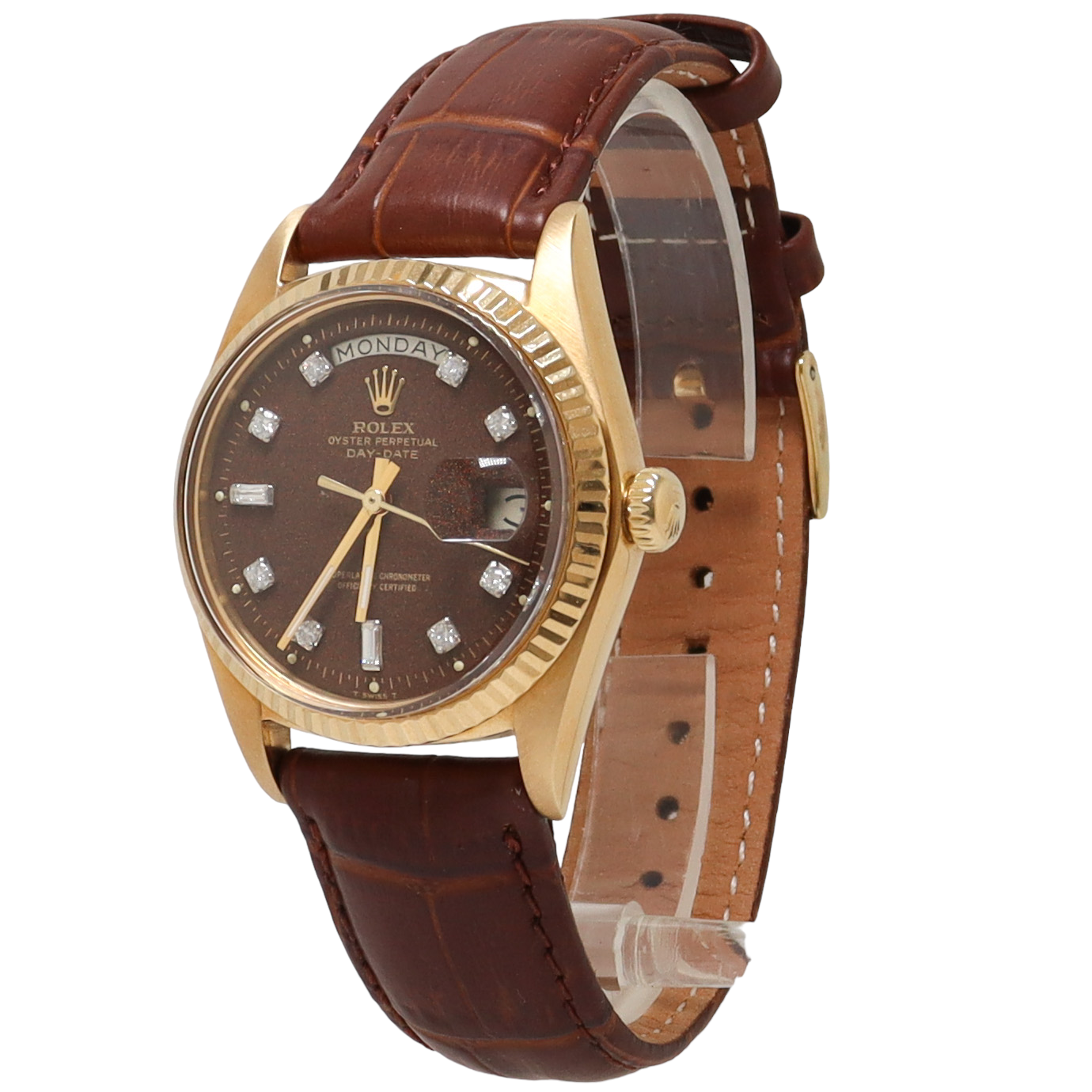 Rolex Day Date Everose Gold 36mm Chocolate Brown Diamond Dial Watch Reference# 1803 - Happy Jewelers Fine Jewelry Lifetime Warranty