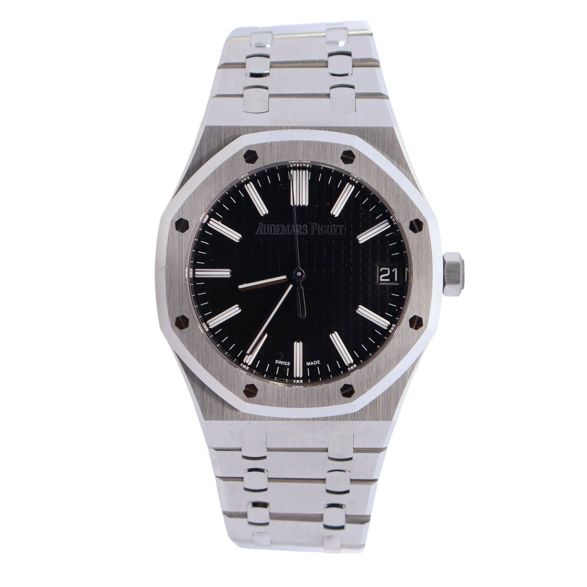 Audemars Piguet Royal Oak 41mm Black Dial Watch Ref# 15510ST.OO.1320ST.02 - Happy Jewelers Fine Jewelry Lifetime Warranty