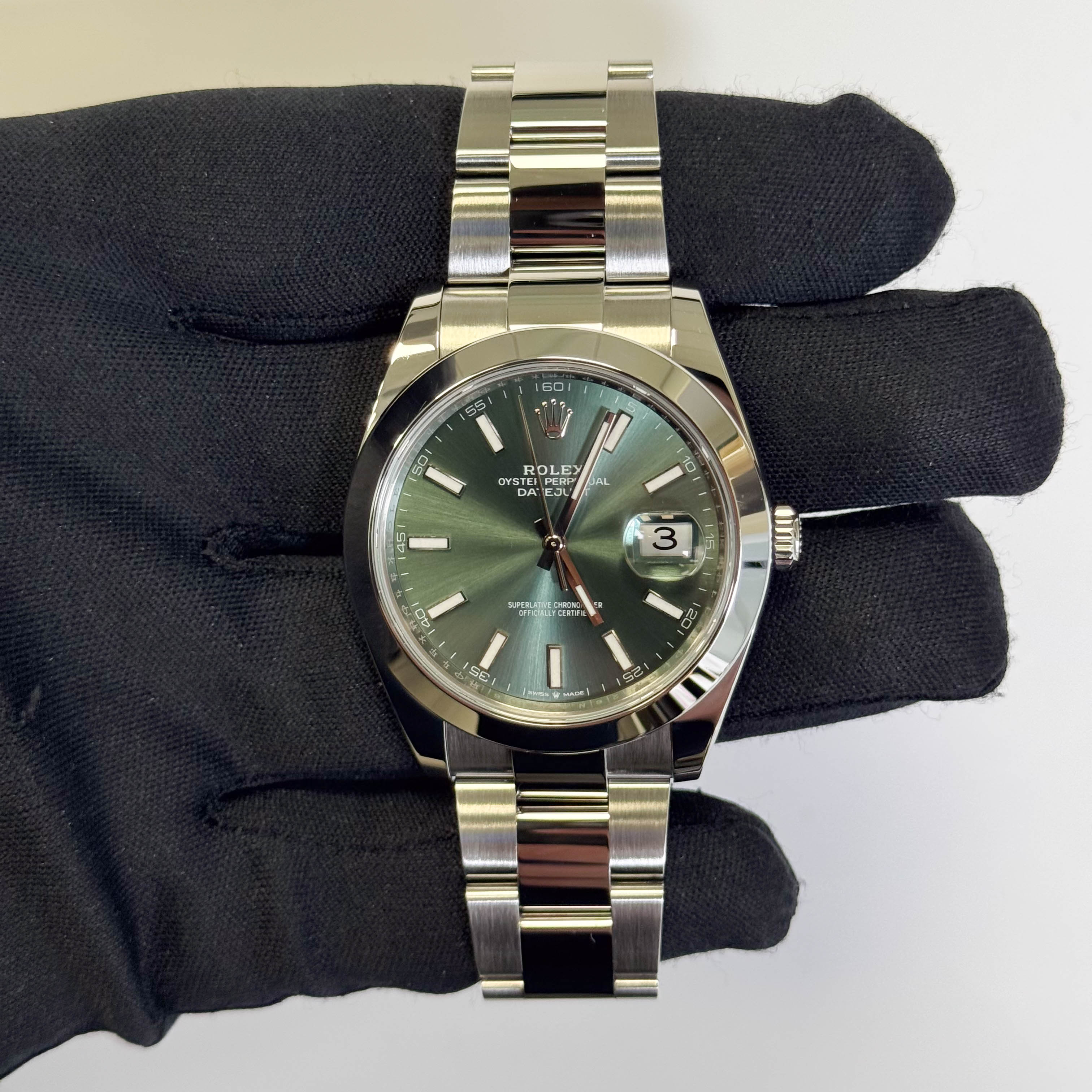 Rolex Datejust 41mm Green Dial Watch Ref# 126300 - Happy Jewelers Fine Jewelry Lifetime Warranty