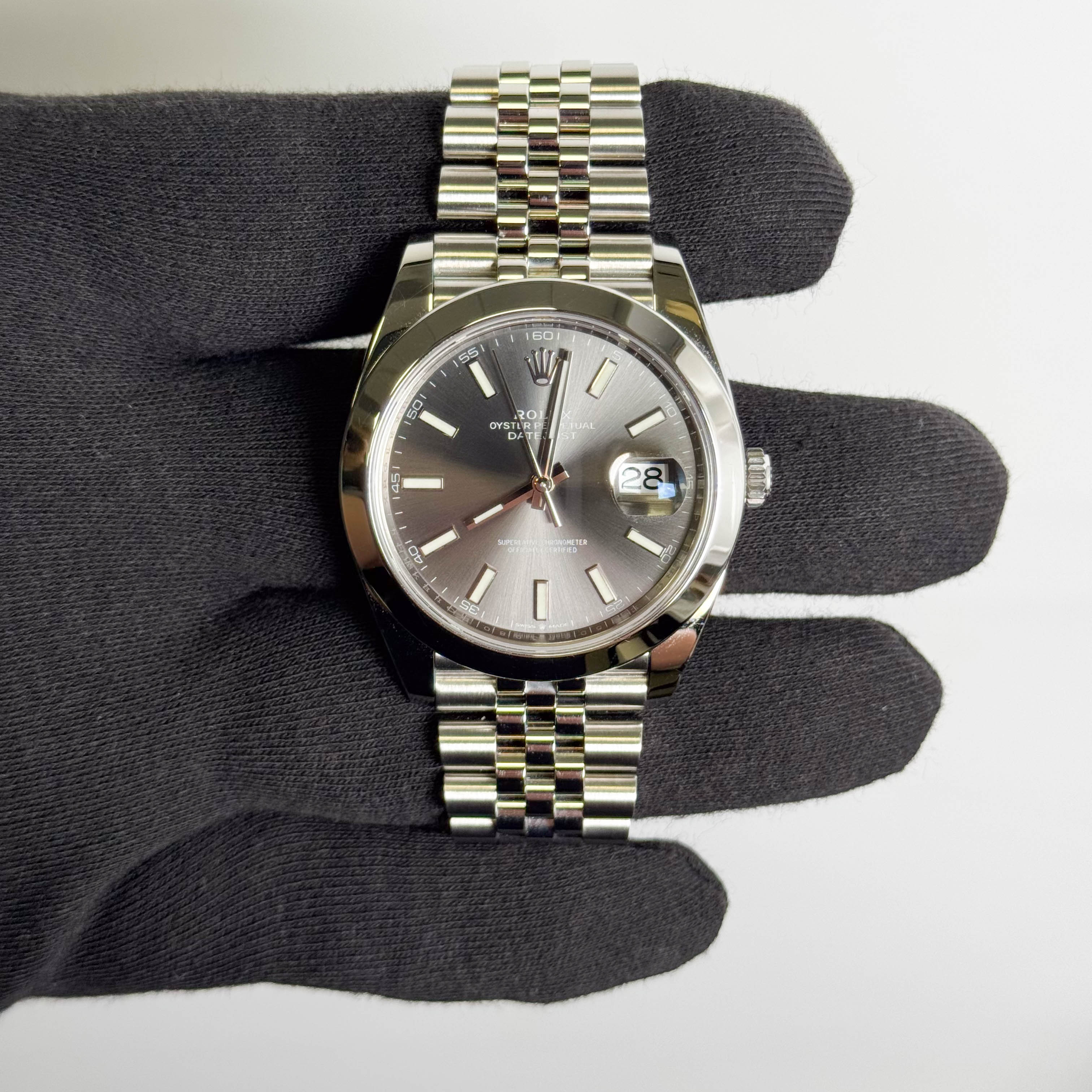 Rolex Datejust 41mm Rhodium Dial Watch Ref# 126300 - Happy Jewelers Fine Jewelry Lifetime Warranty