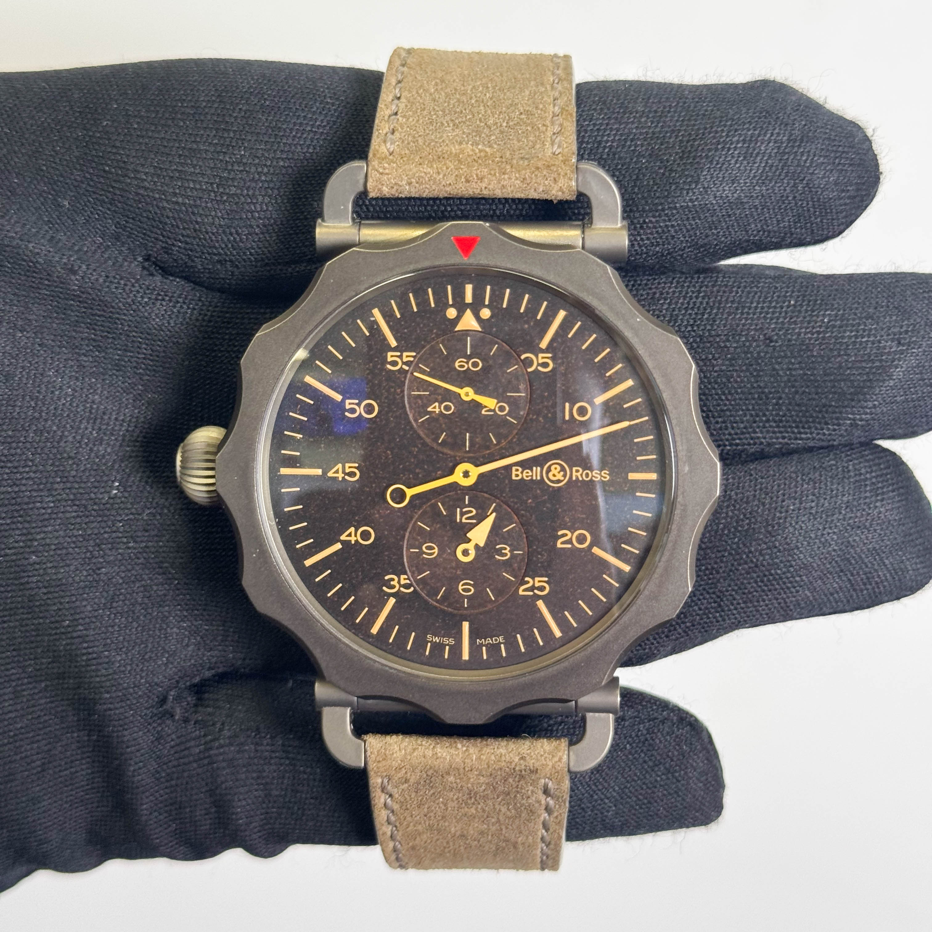 Bell & Ross Vintage WW2 Regulateur Heritage 49mm Black Dial Watch Ref# BRWW2-REG-HER/SCA - Happy Jewelers Fine Jewelry Lifetime Warranty