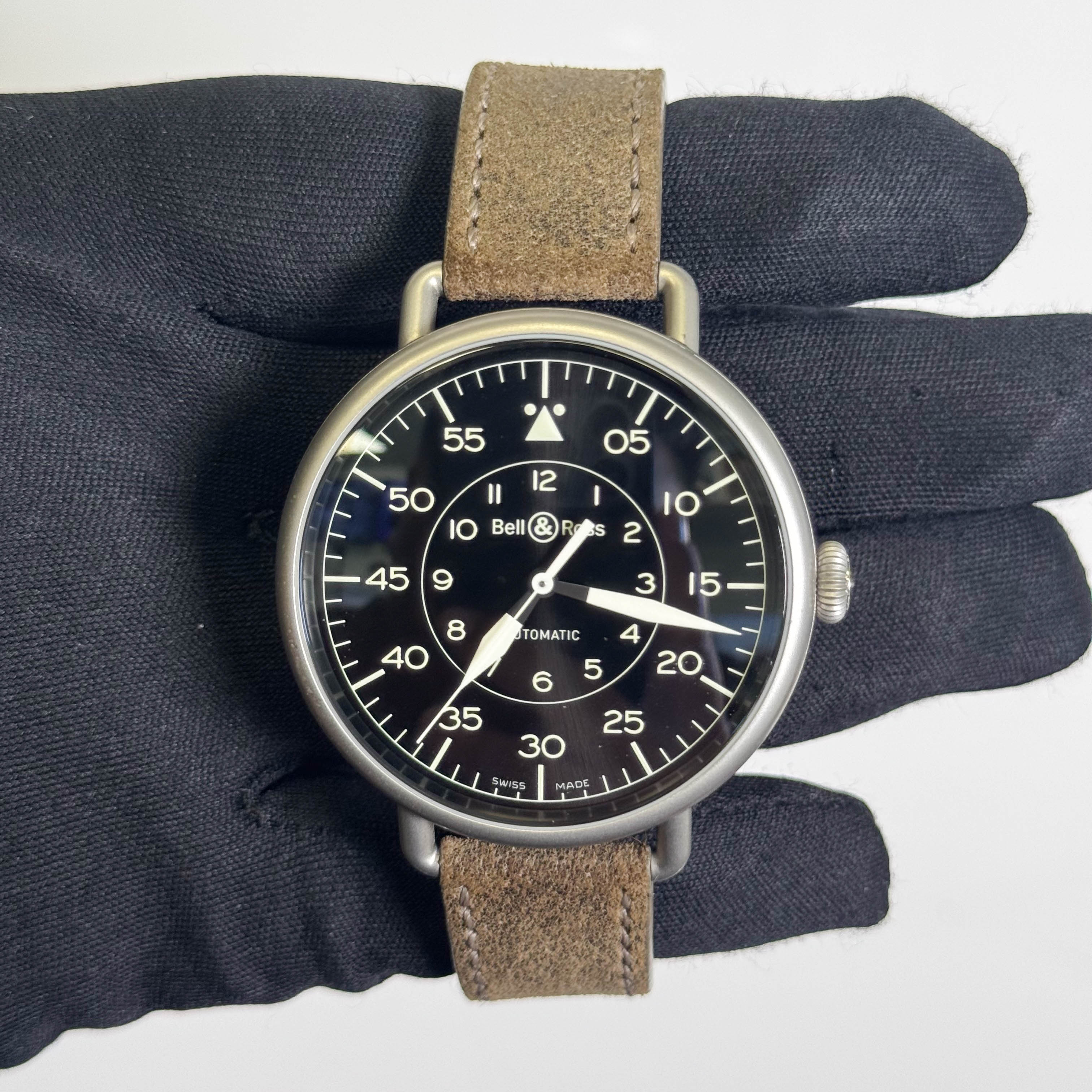 Bell & Ross Vintage 45mm Black Dial Watch Ref# BRWW192-MIL/SCA