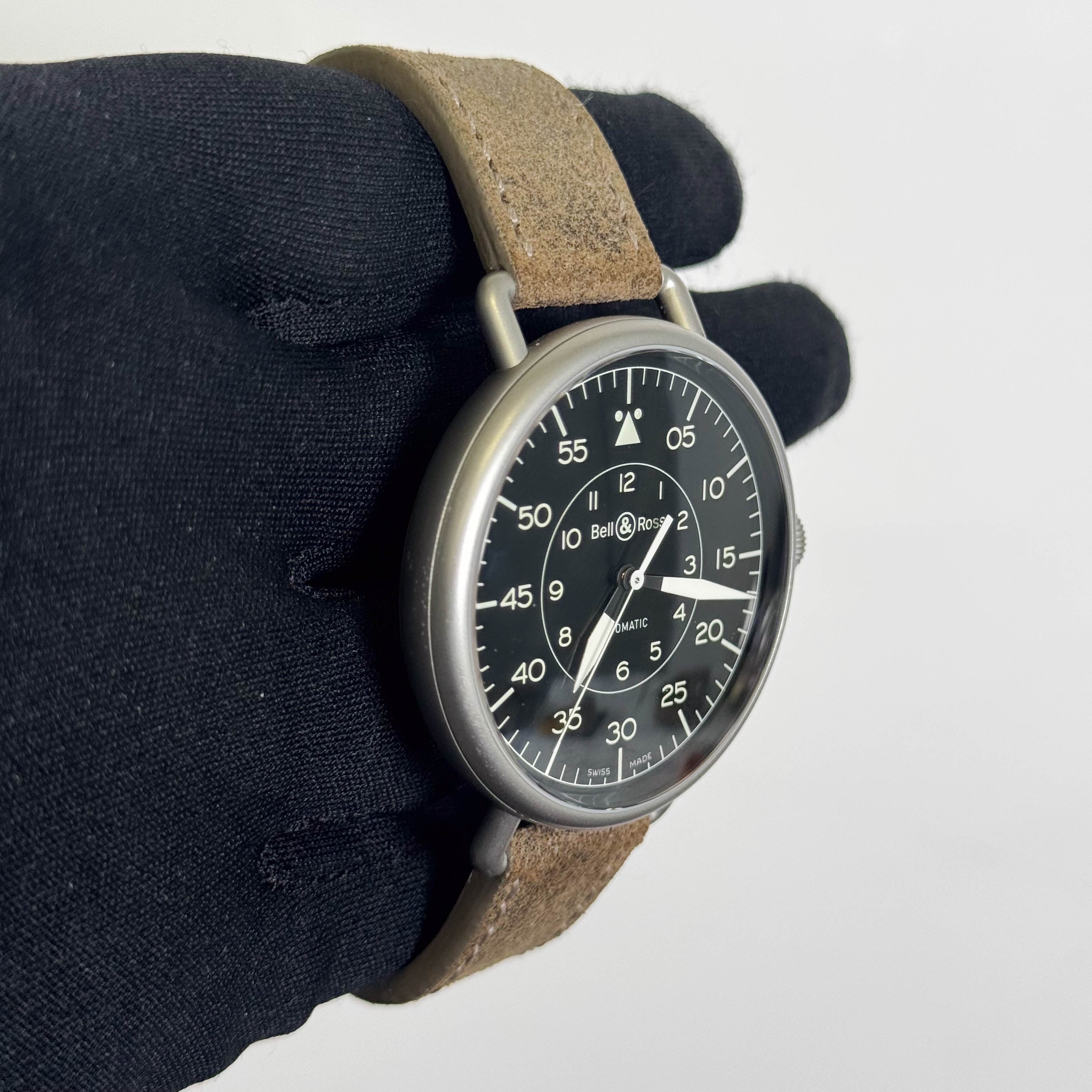 Bell & Ross Vintage 45mm Black Dial Watch Ref# BRWW192-MIL/SCA