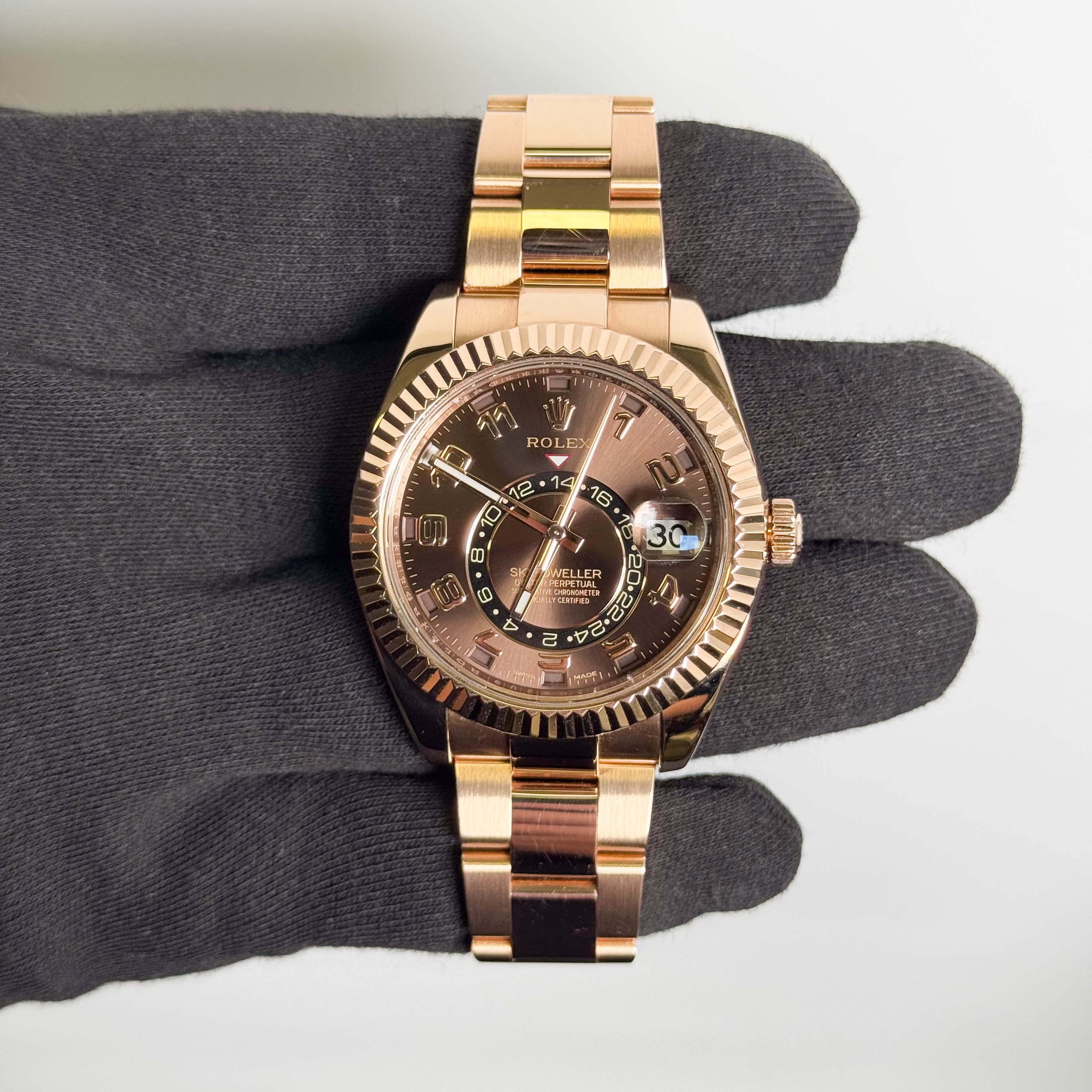 Rolex Sky-Dweller 42mm Chocolate Dial Watch Ref# 326935 - Happy Jewelers Fine Jewelry Lifetime Warranty