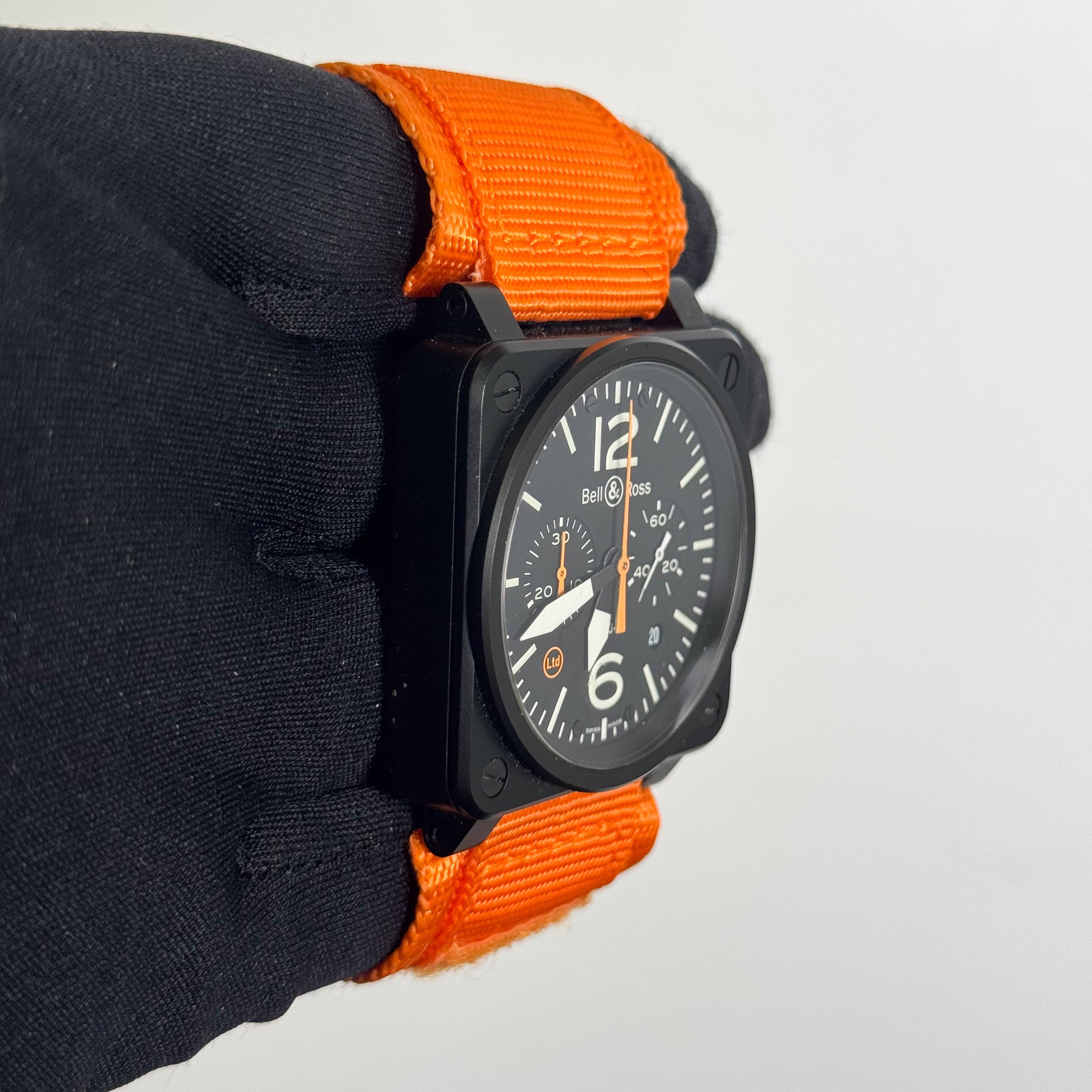 Bell & Ross Aviation 43mm Black Chronograph Watch Ref# BR0394-O-CA