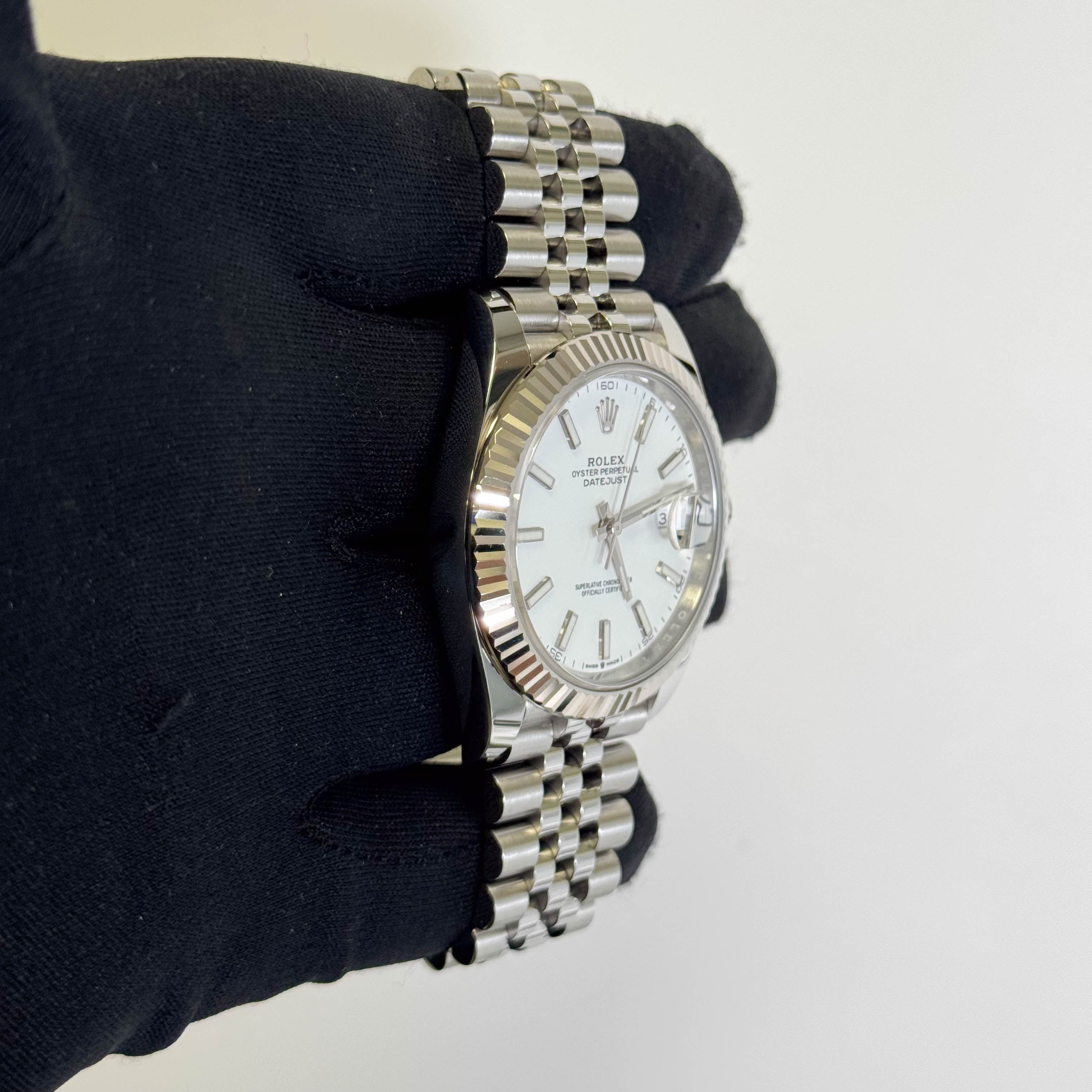 Rolex Datejust 41mm White Dial Watch Ref# 126334 - Happy Jewelers Fine Jewelry Lifetime Warranty