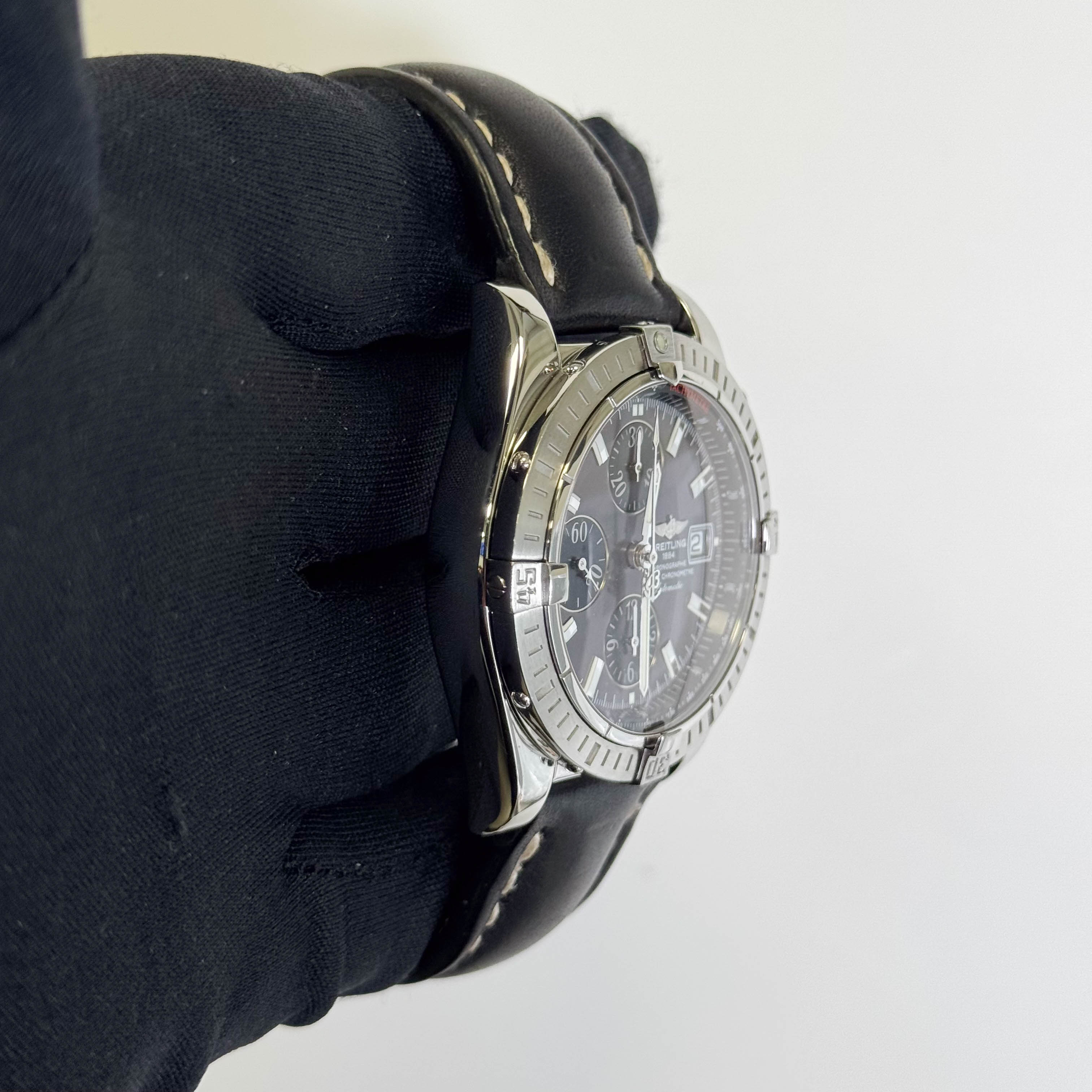 Breitling Chronomat 43mm Grey Dial Watch Ref# A13356 - Happy Jewelers Fine Jewelry Lifetime Warranty