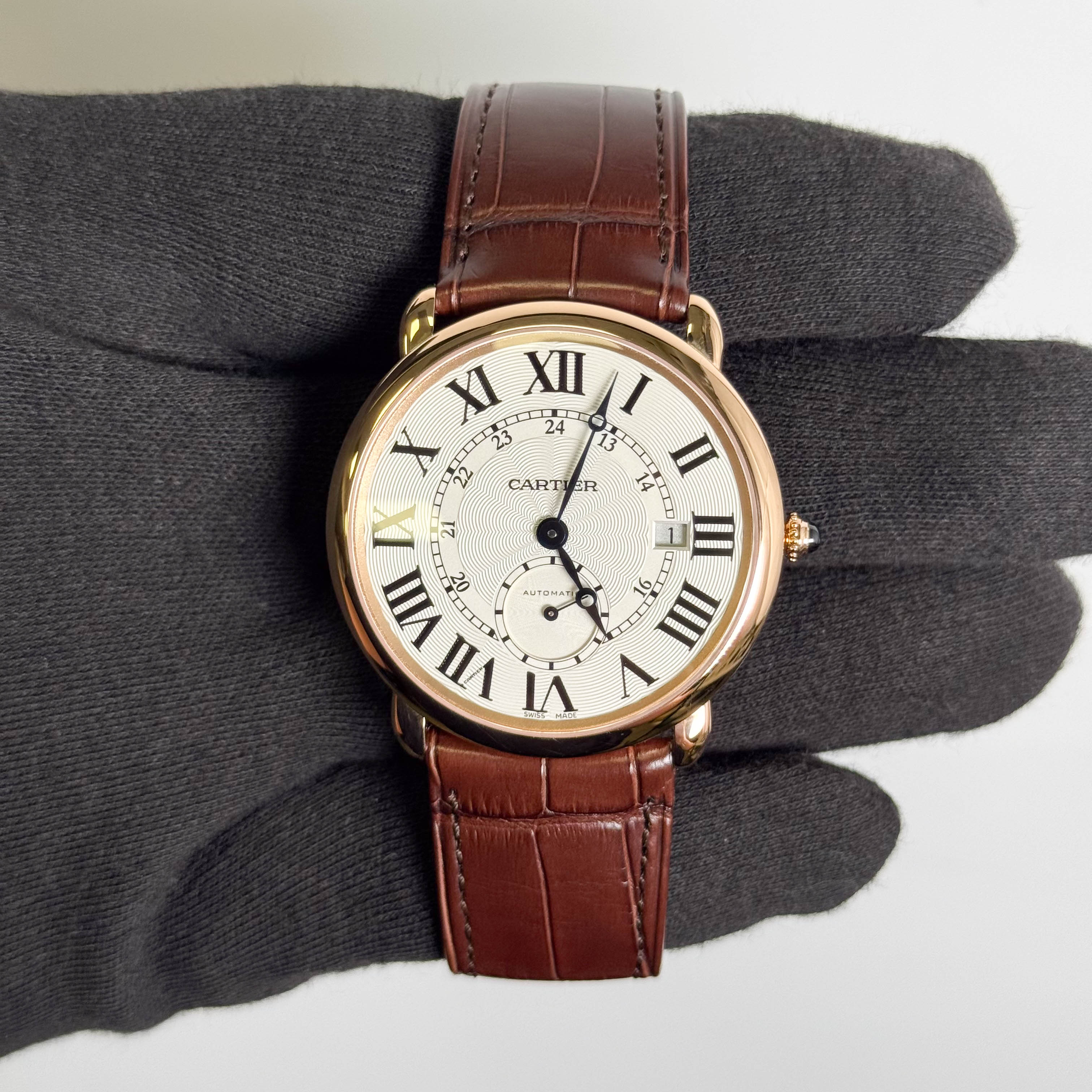 Cartier Ronde Louis Rose Gold 40mm Silver Dial Watch Ref# W6801005