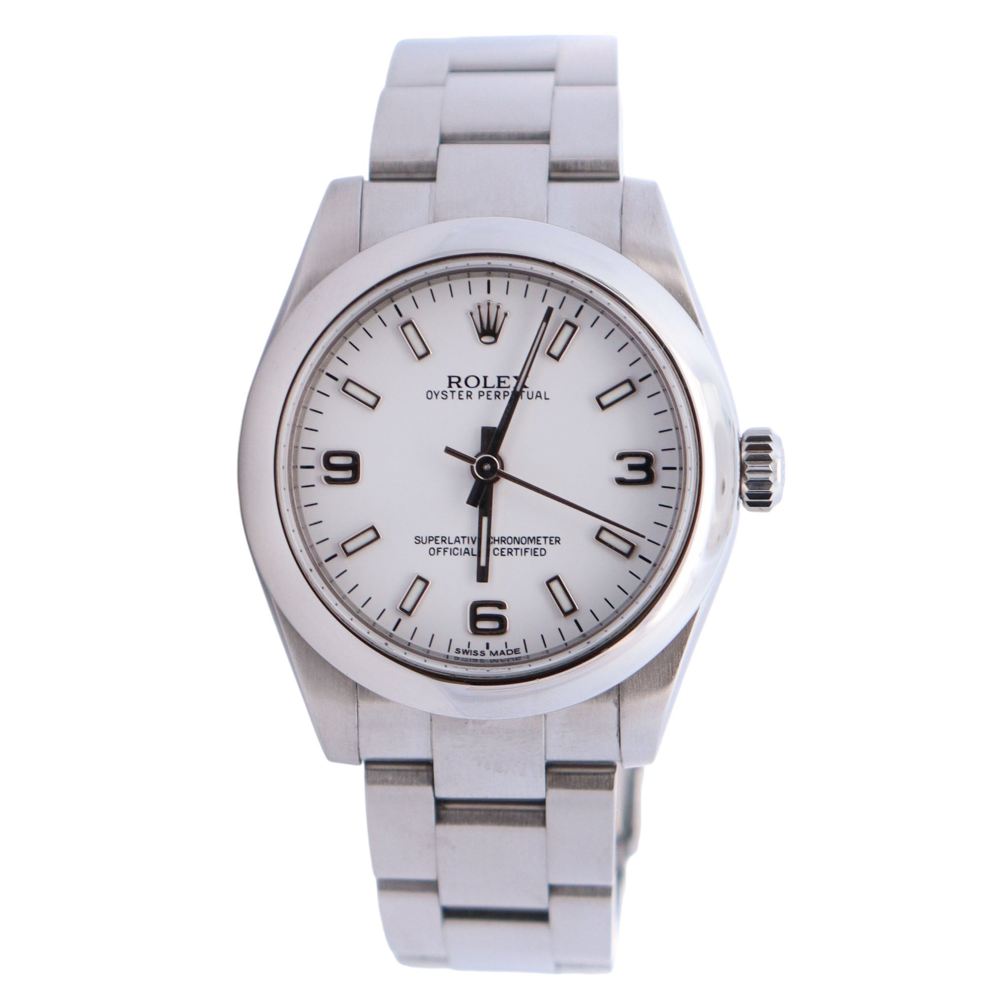 Rolex Oyster Perpetual Stainless-Steel Oyster Band 177200 Pre-Owned Rolex Oyster Perpetual 177200 31mm | JD Watches NY main image 2