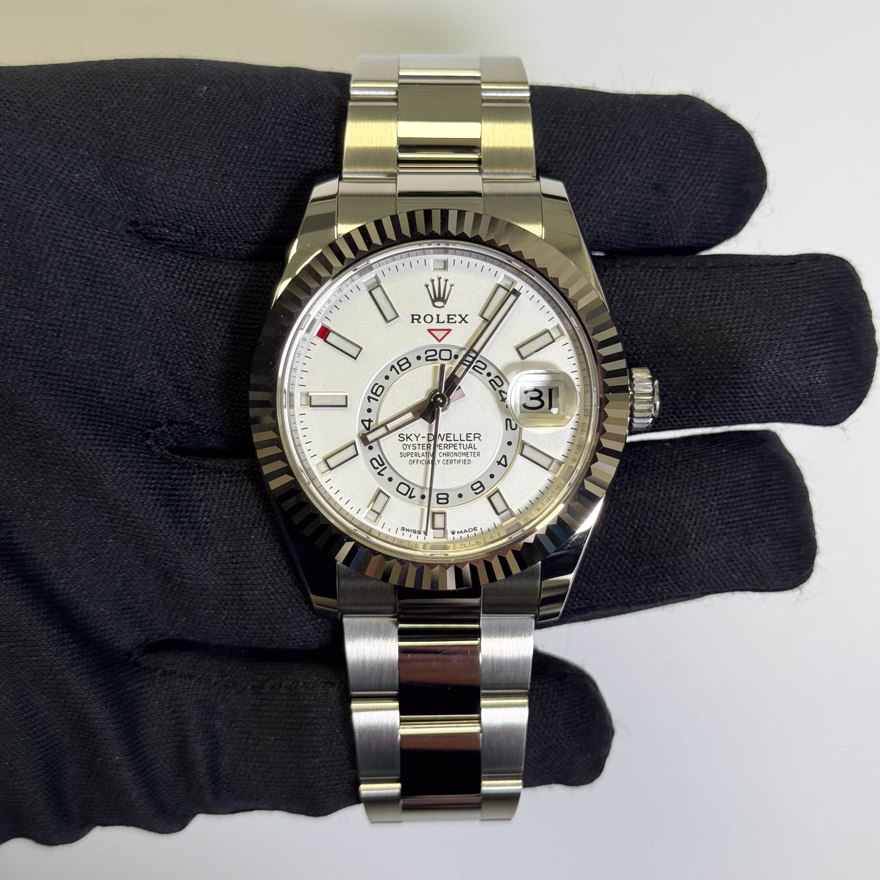 Rolex Sky-Dweller 42mm White Dial Watch Ref# 336934 - Happy Jewelers Fine Jewelry Lifetime Warranty