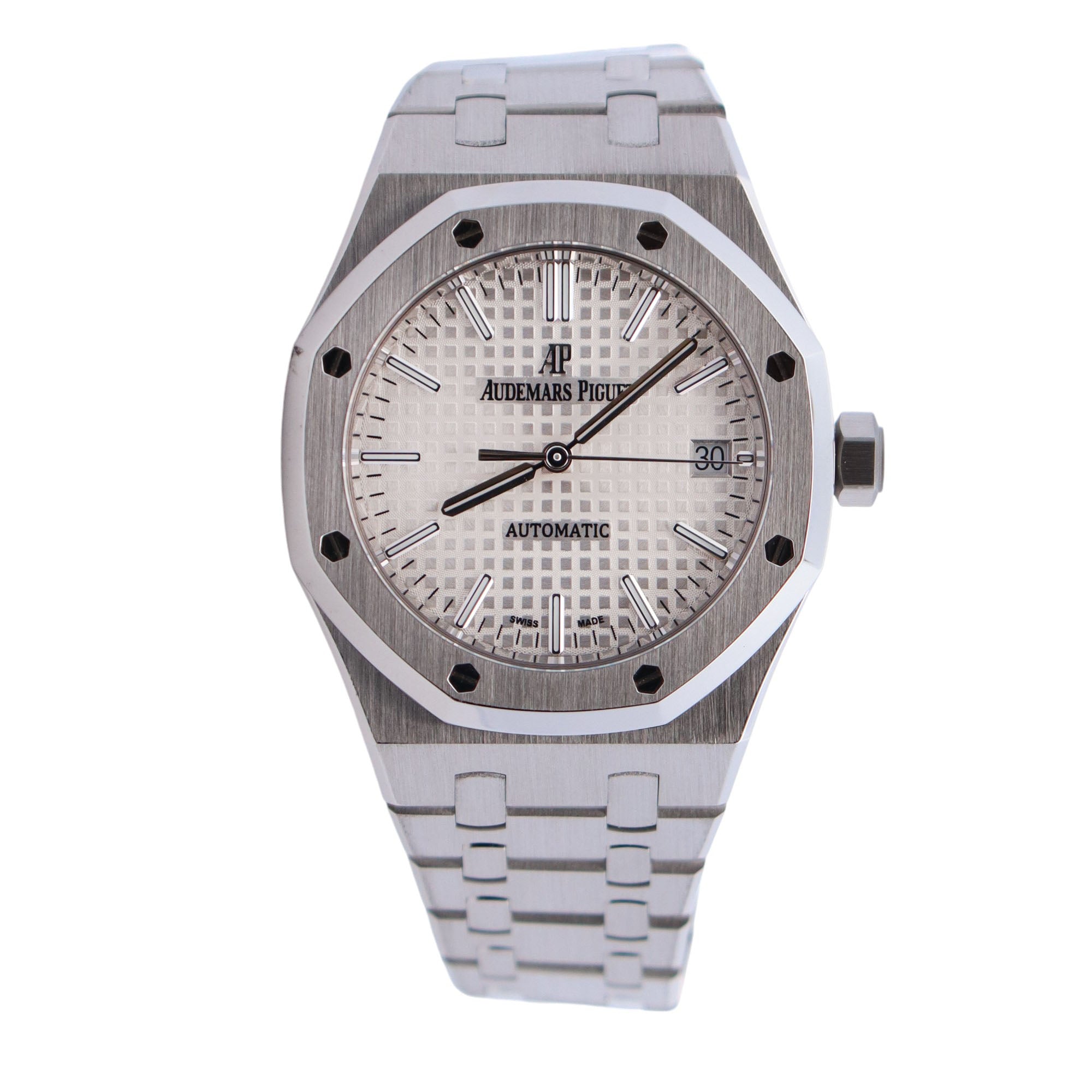 Audemars Piguet 37mm White Dial Ref# 15450ST.OO.1256ST.01 - Happy Jewelers Fine Jewelry Lifetime Warranty