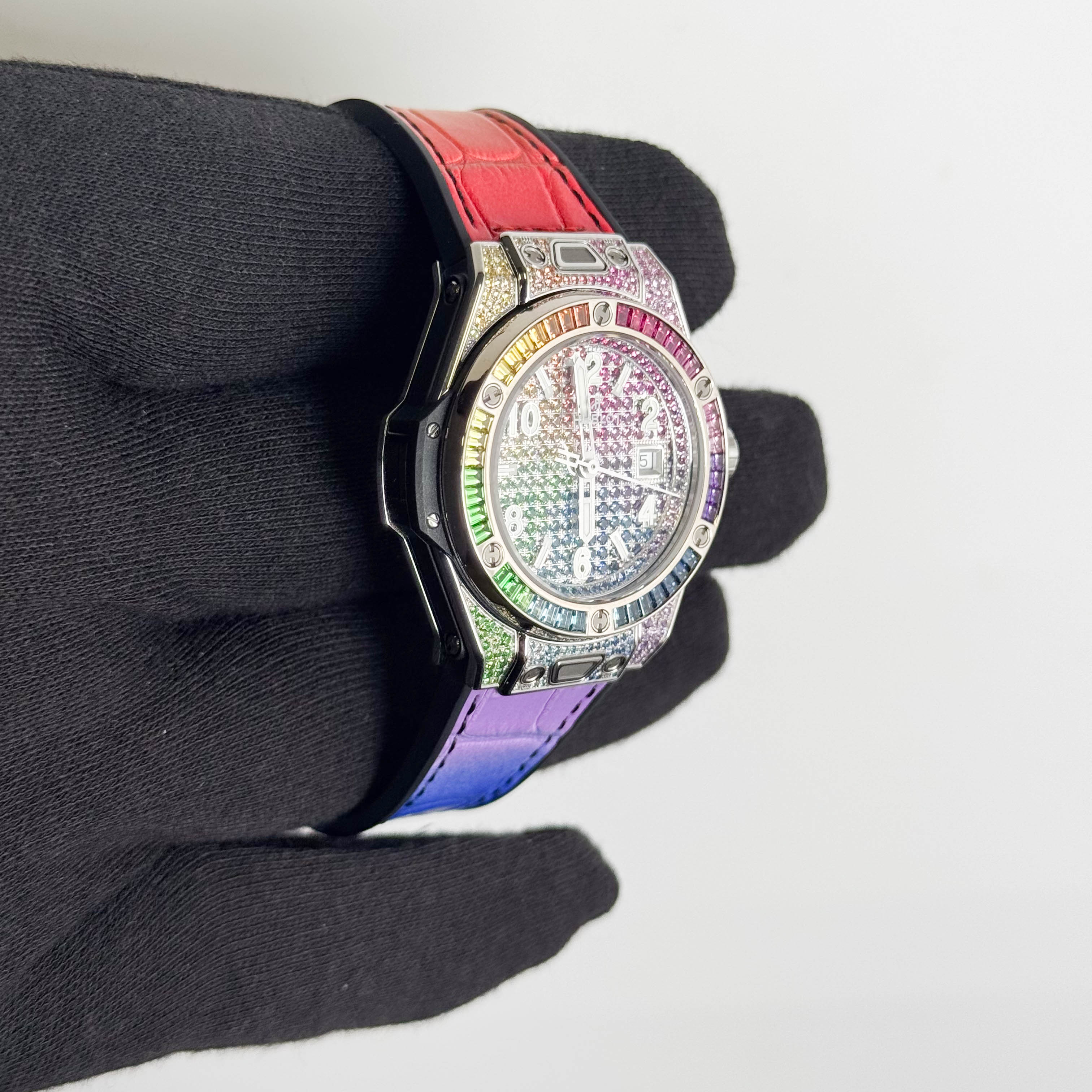 Hublot Big Bang 33mm Gem Set Dial Watch Ref# 485.SX.9900.LR.0999