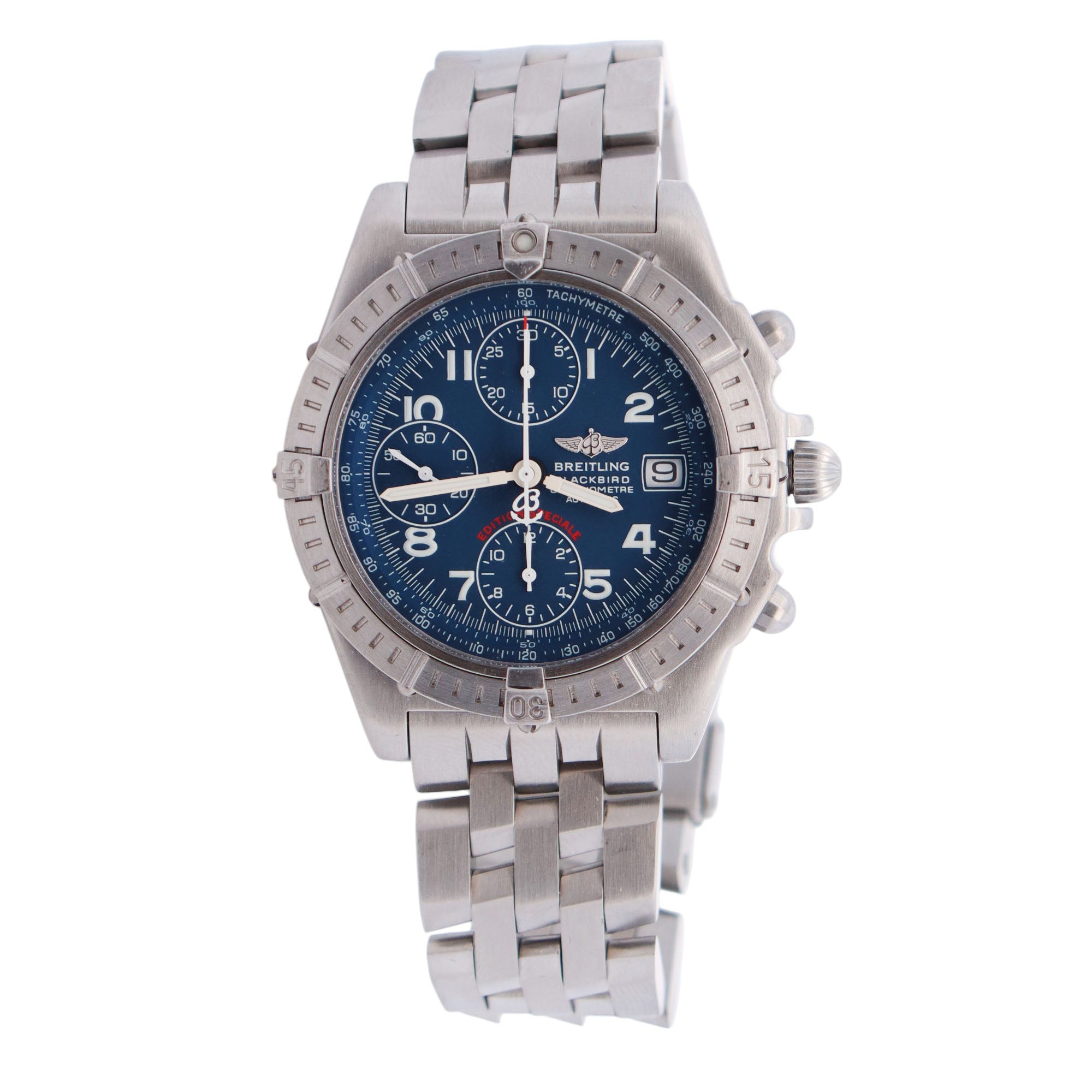 Breitling Chronomat 40mm Blue Dial Watch Ref# A13353 - Happy Jewelers Fine Jewelry Lifetime Warranty