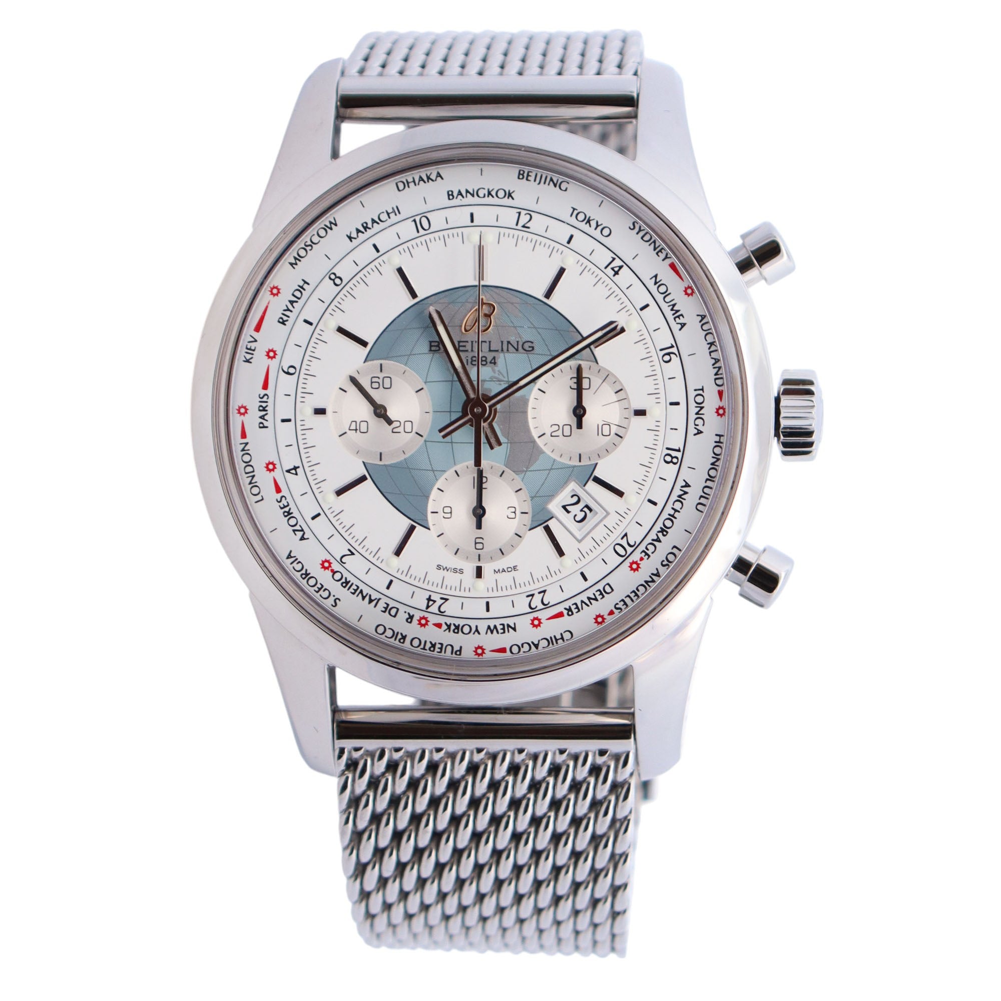 Breitling Transocean 46mm White Dial Watch Ref# AB0510 - Happy Jewelers Fine Jewelry Lifetime Warranty