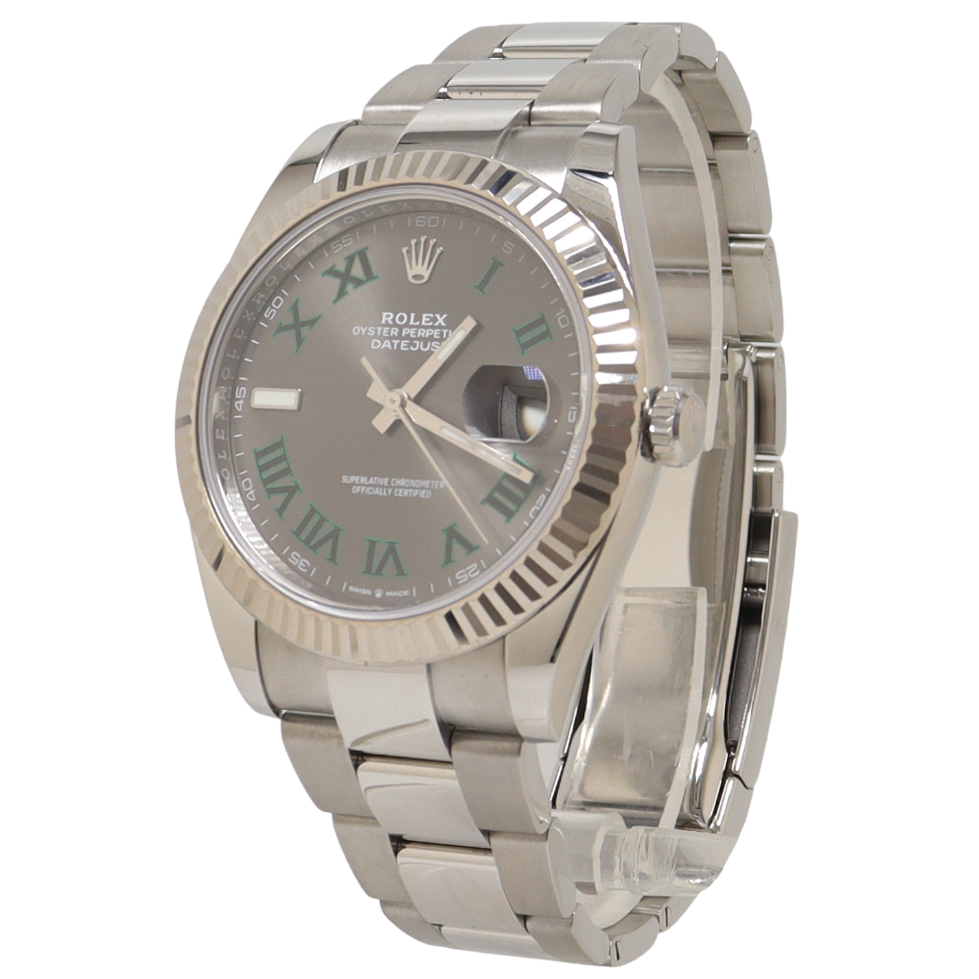 Rolex Datejust 41mm Stainless Steel Wimbledon Dial Watch Reference# 126334 - Happy Jewelers Fine Jewelry Lifetime Warranty