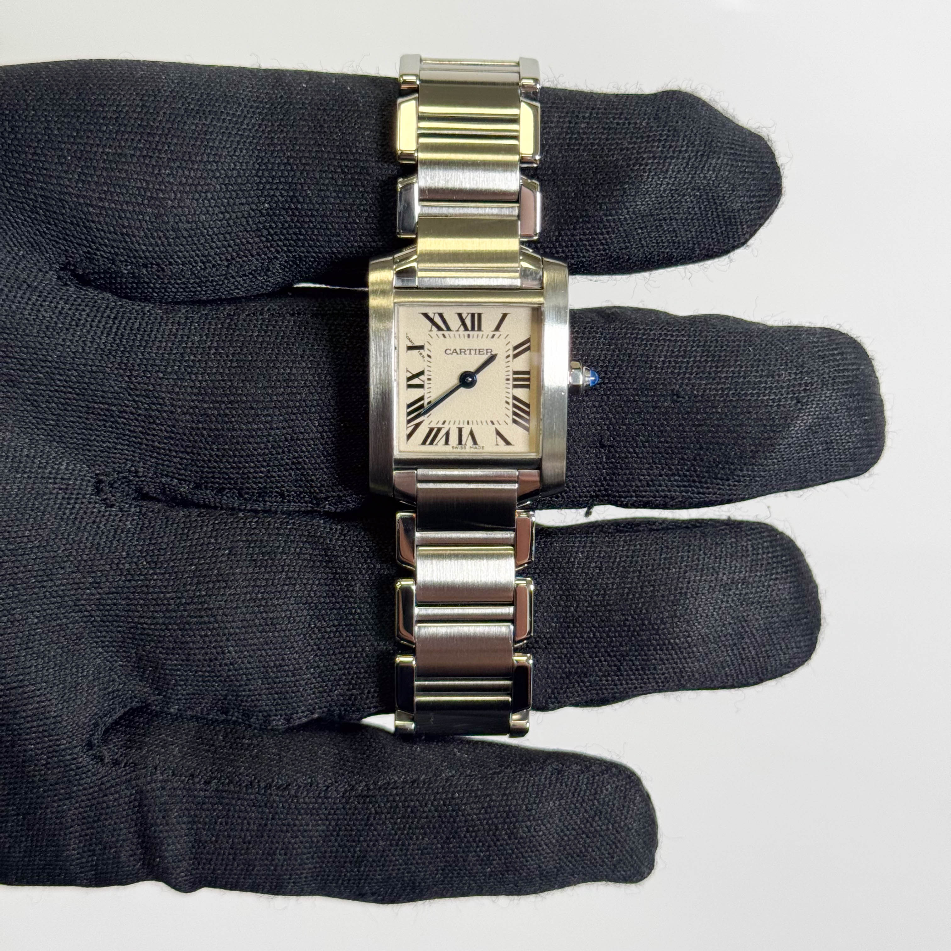 Cartier Tank Stainless Steel 20mm Ivory Dial Watch Ref# W51008Q3 - Happy Jewelers Fine Jewelry Lifetime Warranty